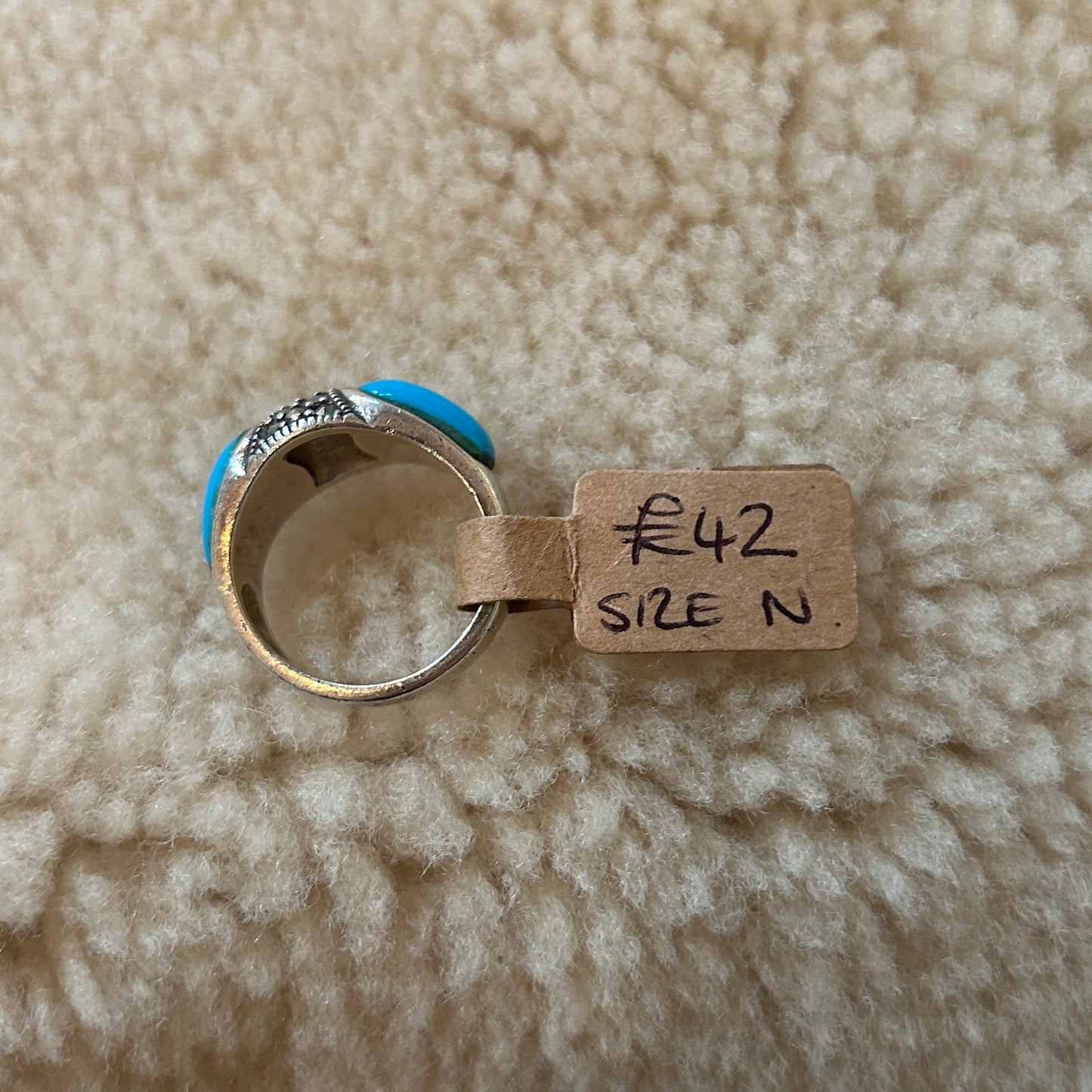 Turquoise and Marcasite Ring