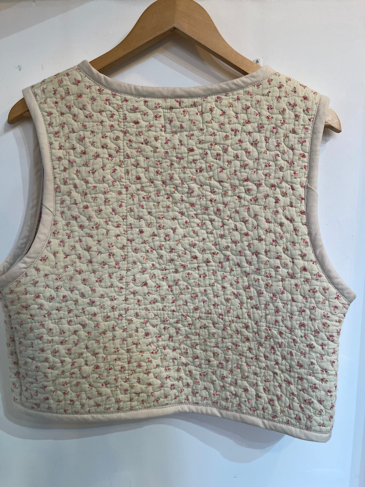 Jolly Brown hand tailored Ditsy crop vest