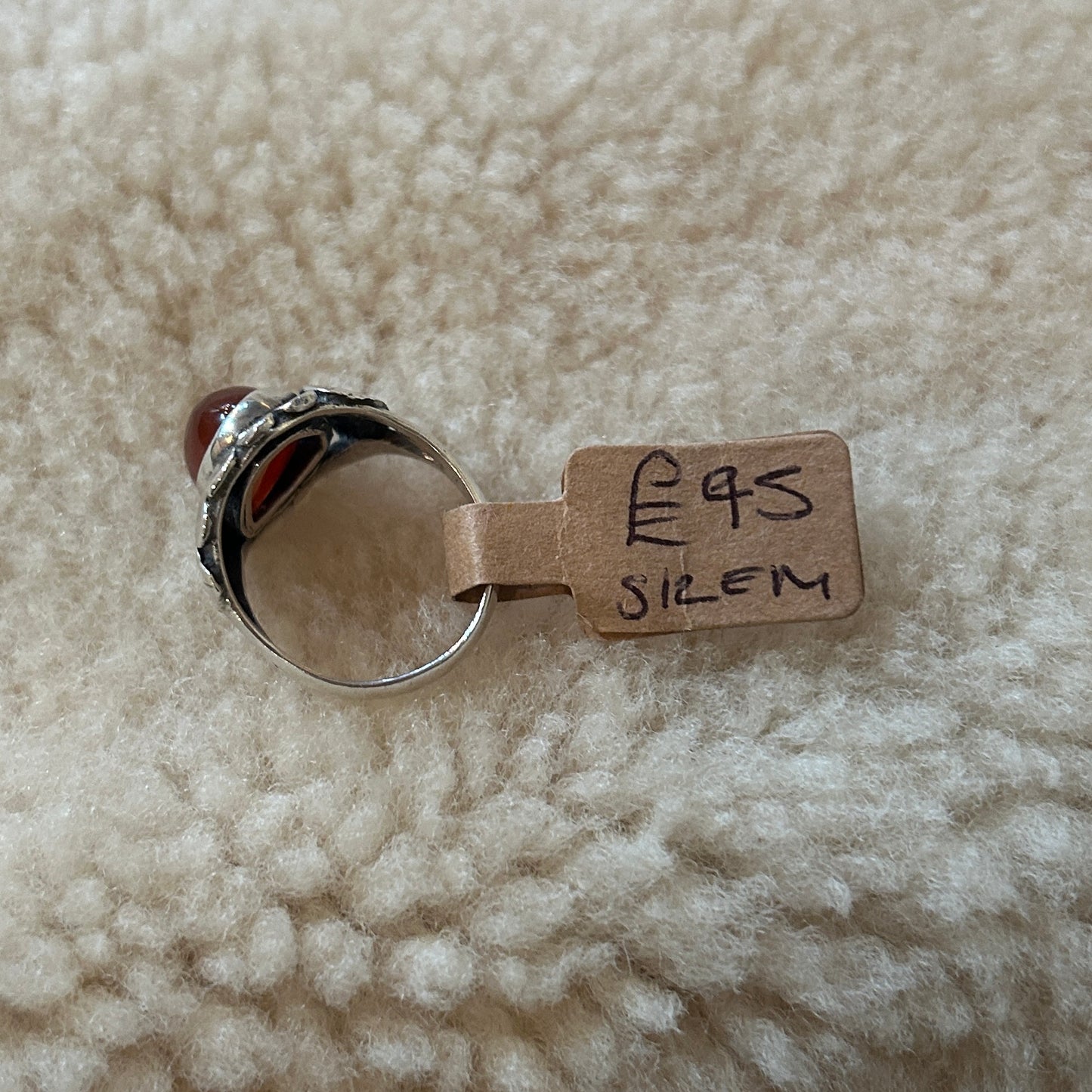 Handmade 925 Silver + Carnelian Ring