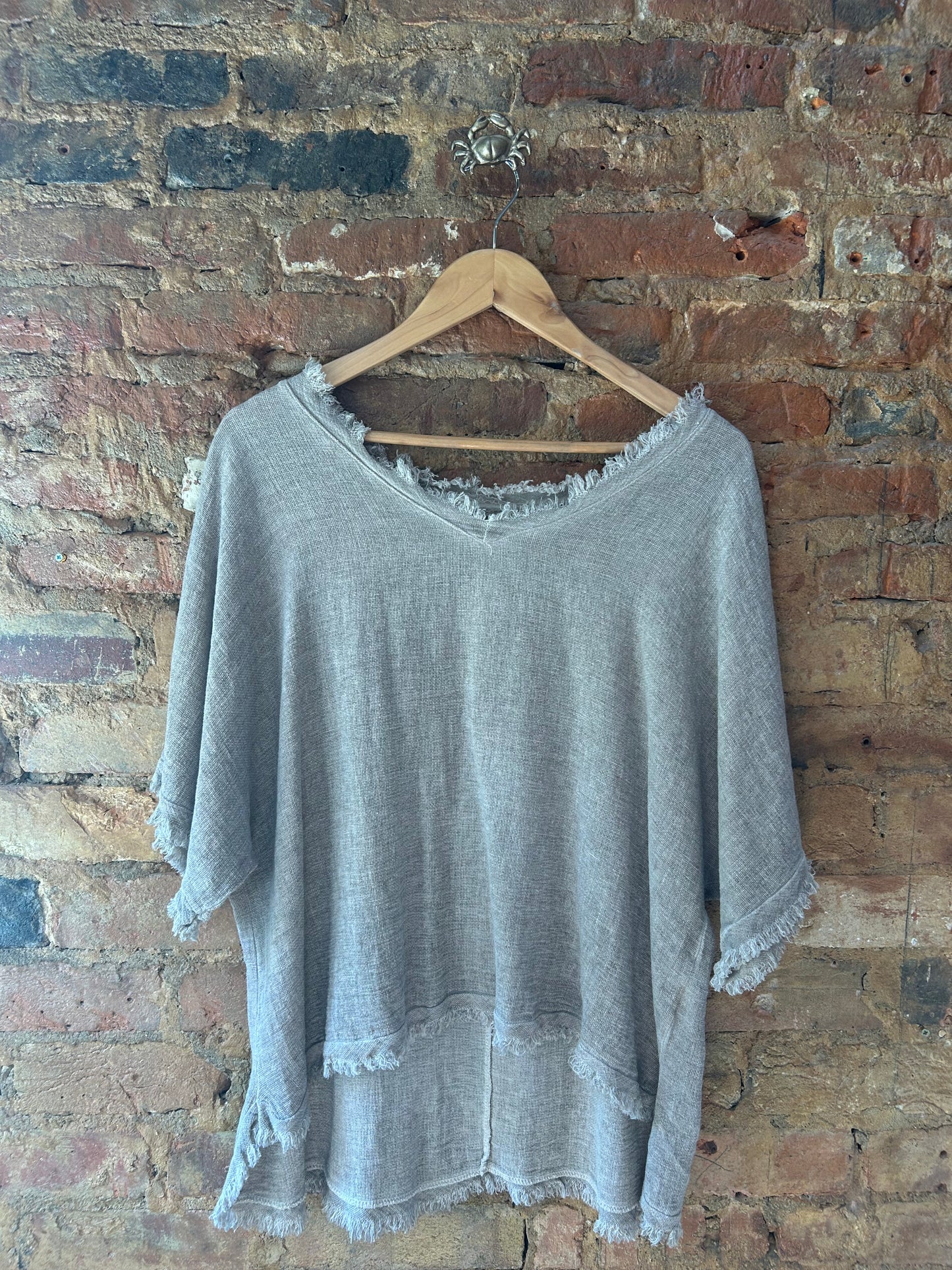 Brown linen T-shirt