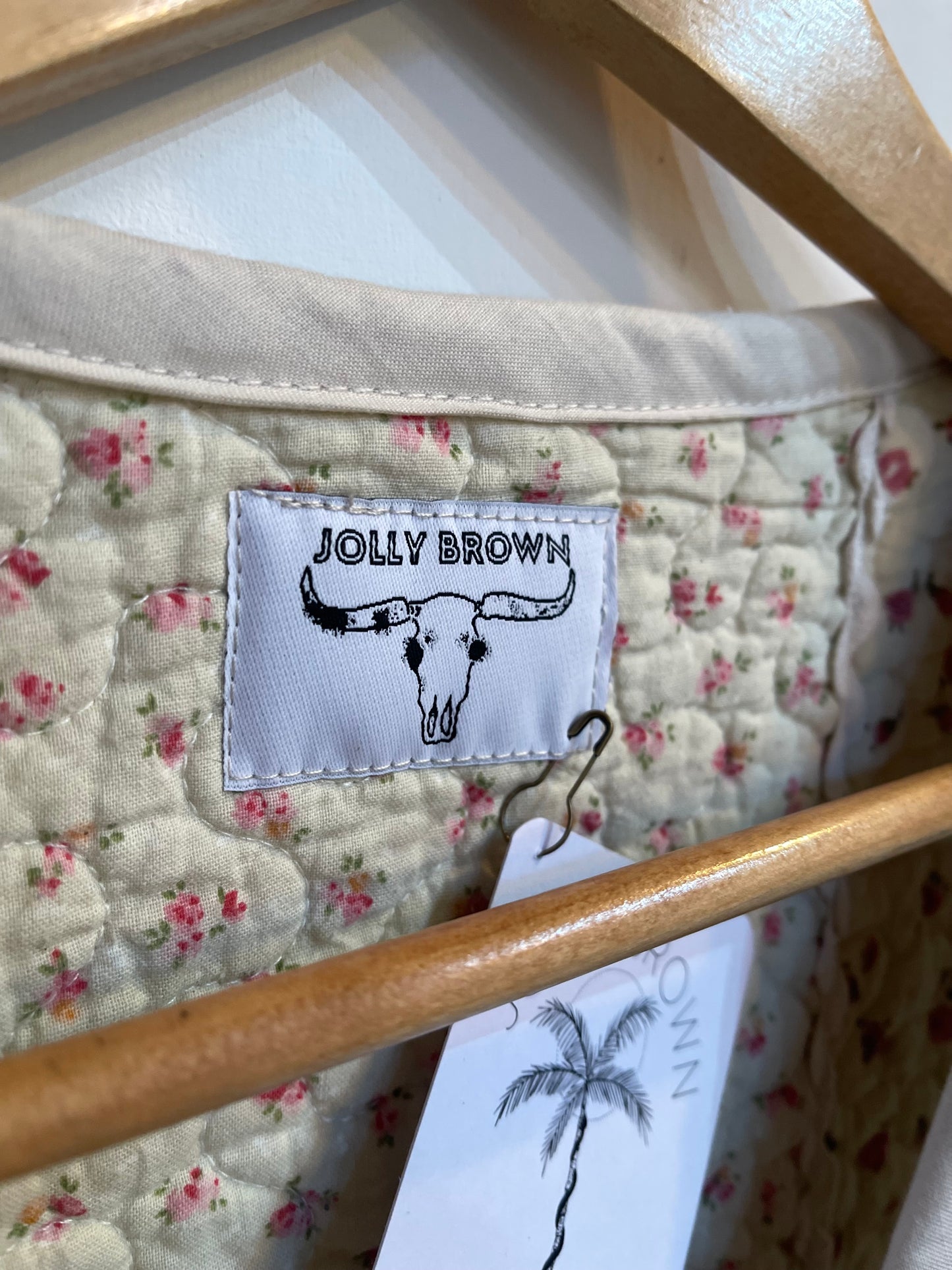 Jolly Brown hand tailored Ditsy crop vest