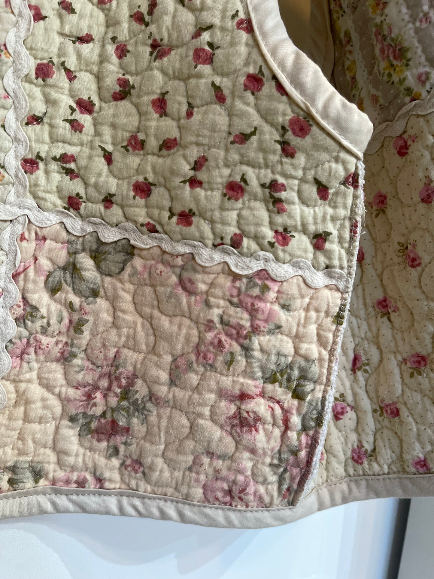 Jolly Brown hand tailored Ditsy crop vest