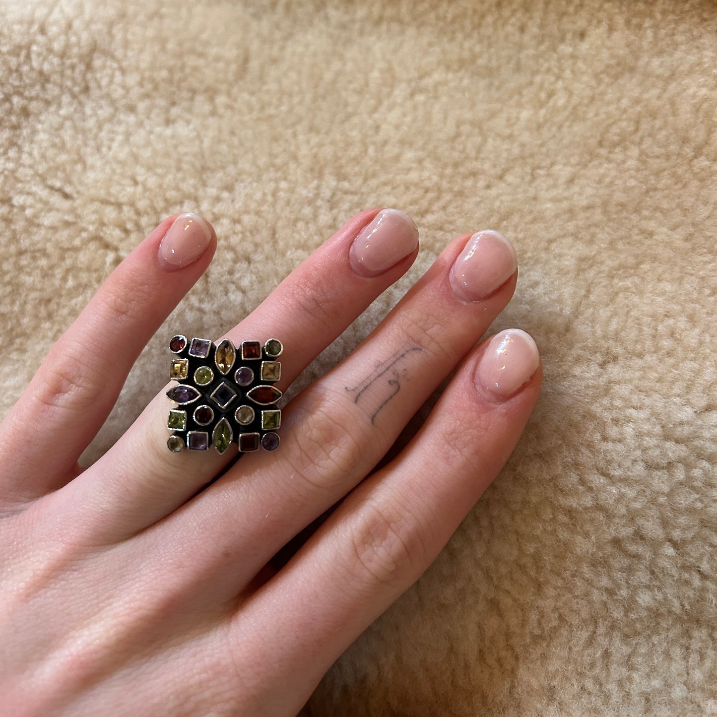Multi Gemstone 925 silver Ring