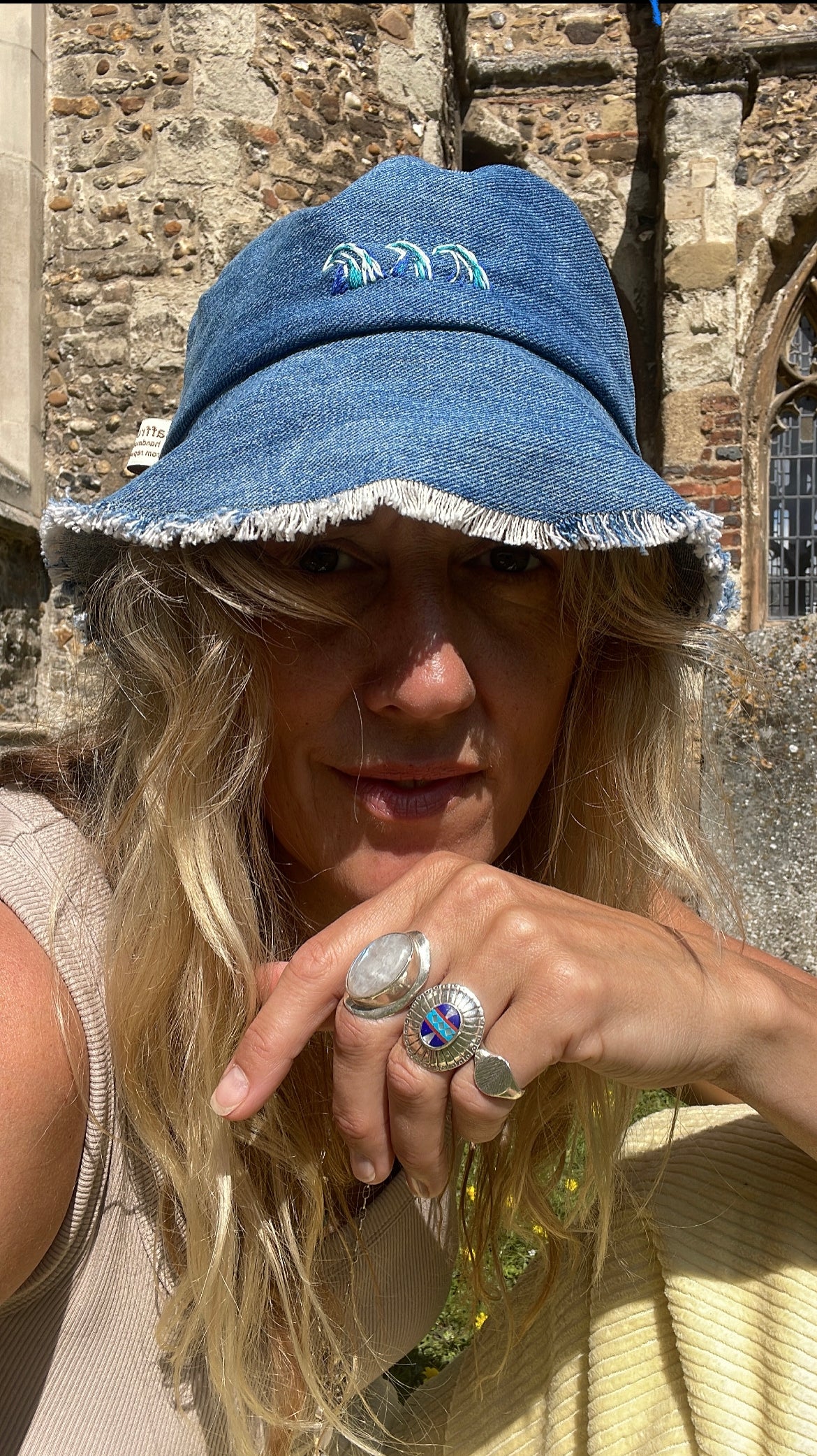 Saffron Skies Reworked denim Surf Hat