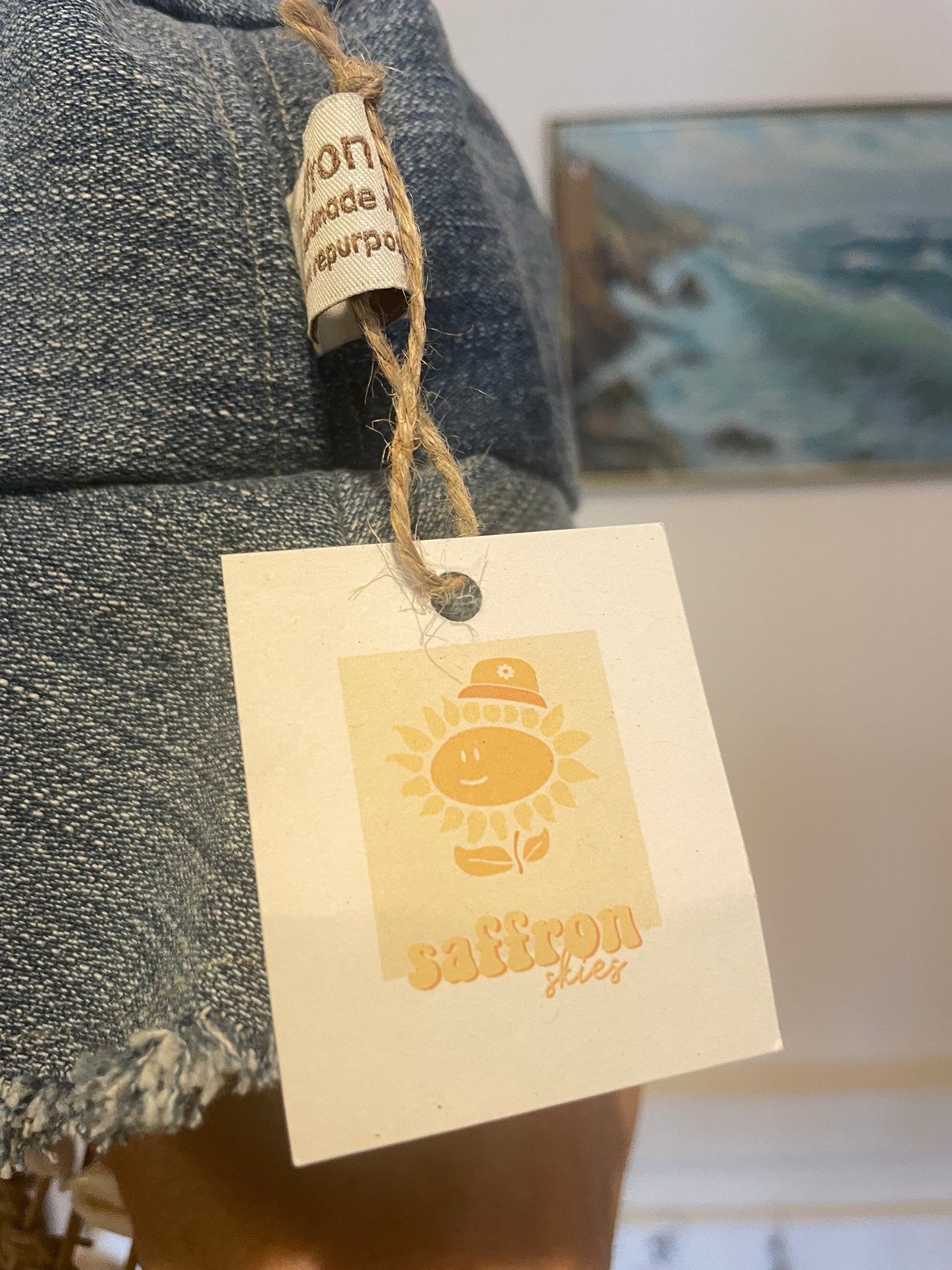 Saffron Skies Reworked denim Surf Hat