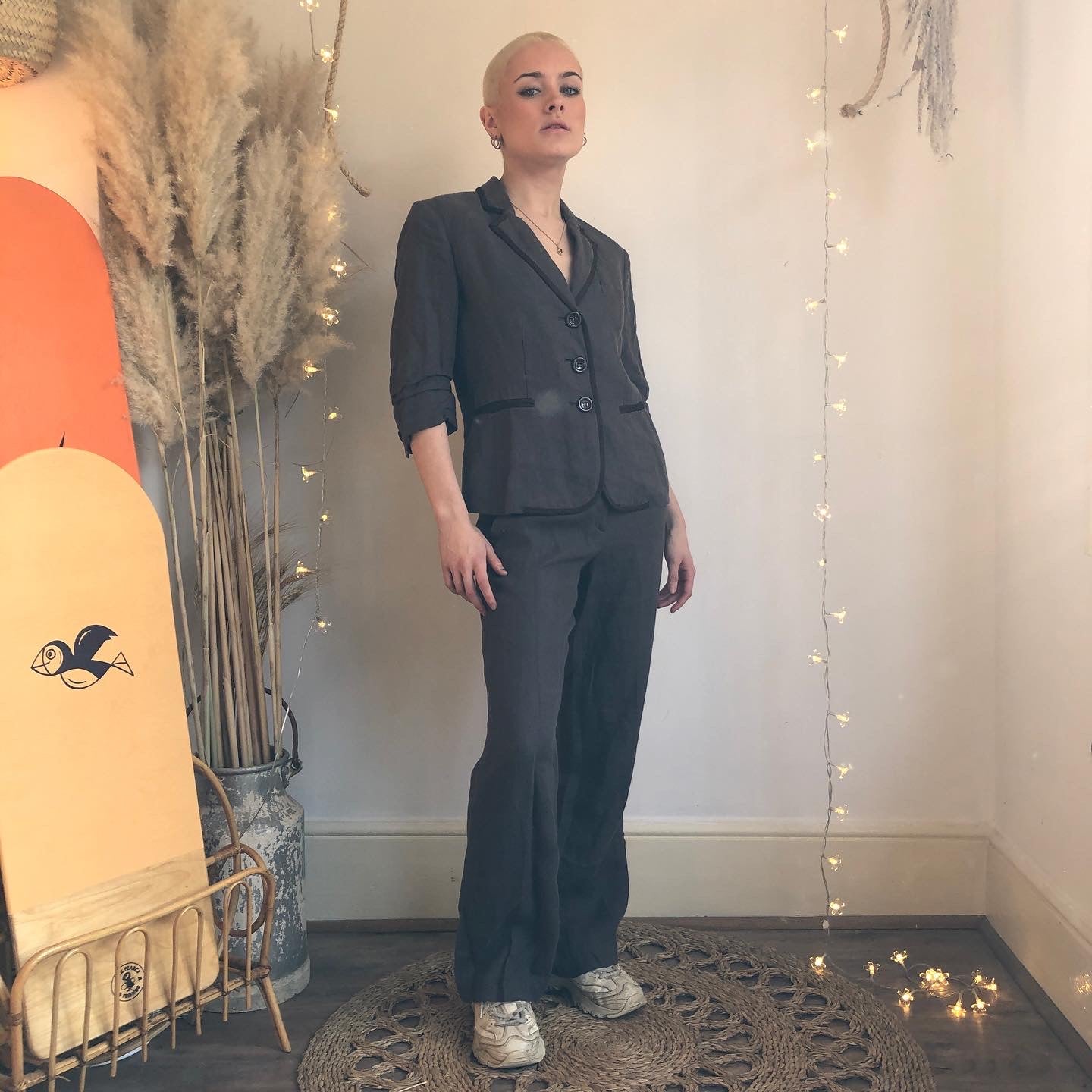 90s Moschino Cheap and Chic brown Linen suit