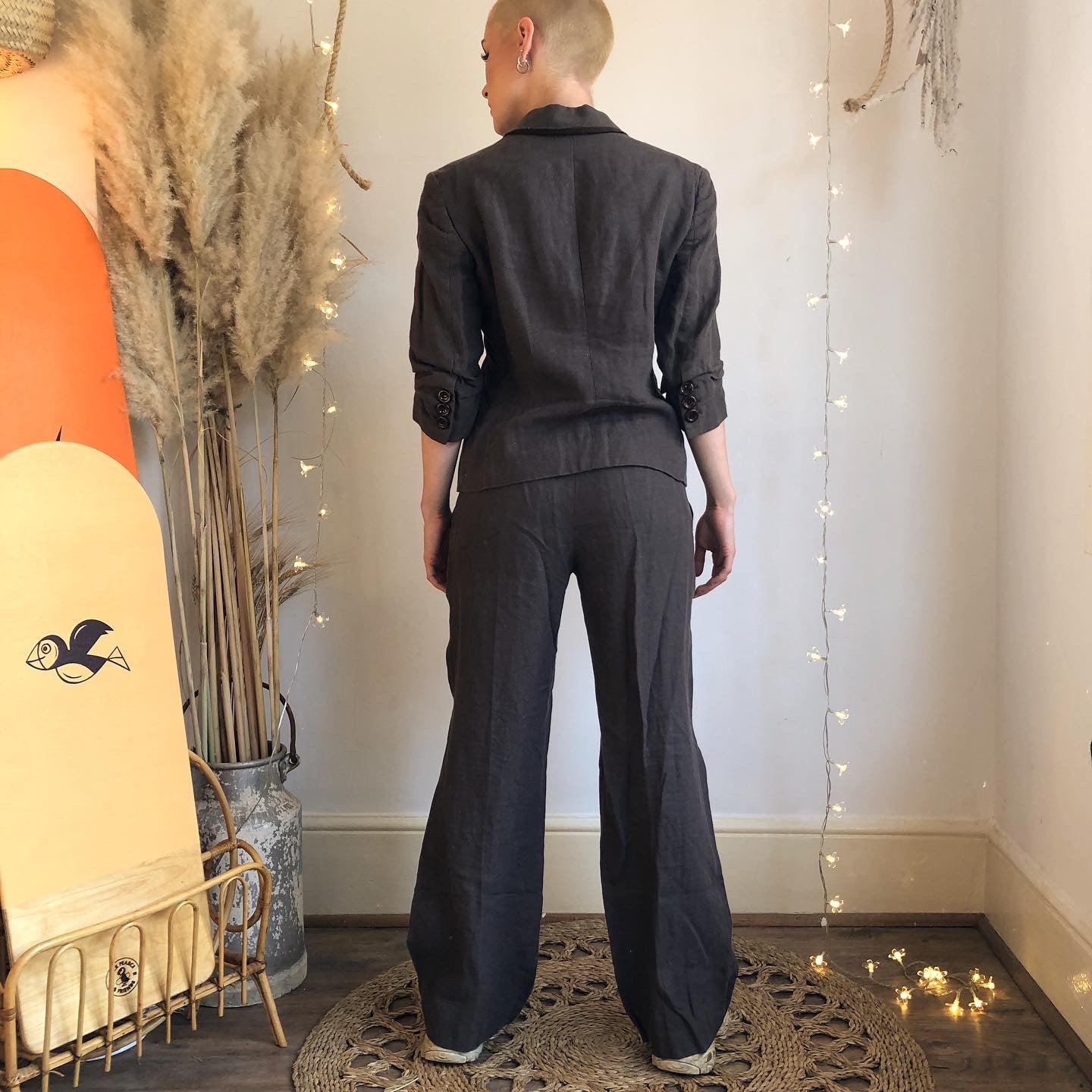 90s Moschino Cheap and Chic brown Linen suit