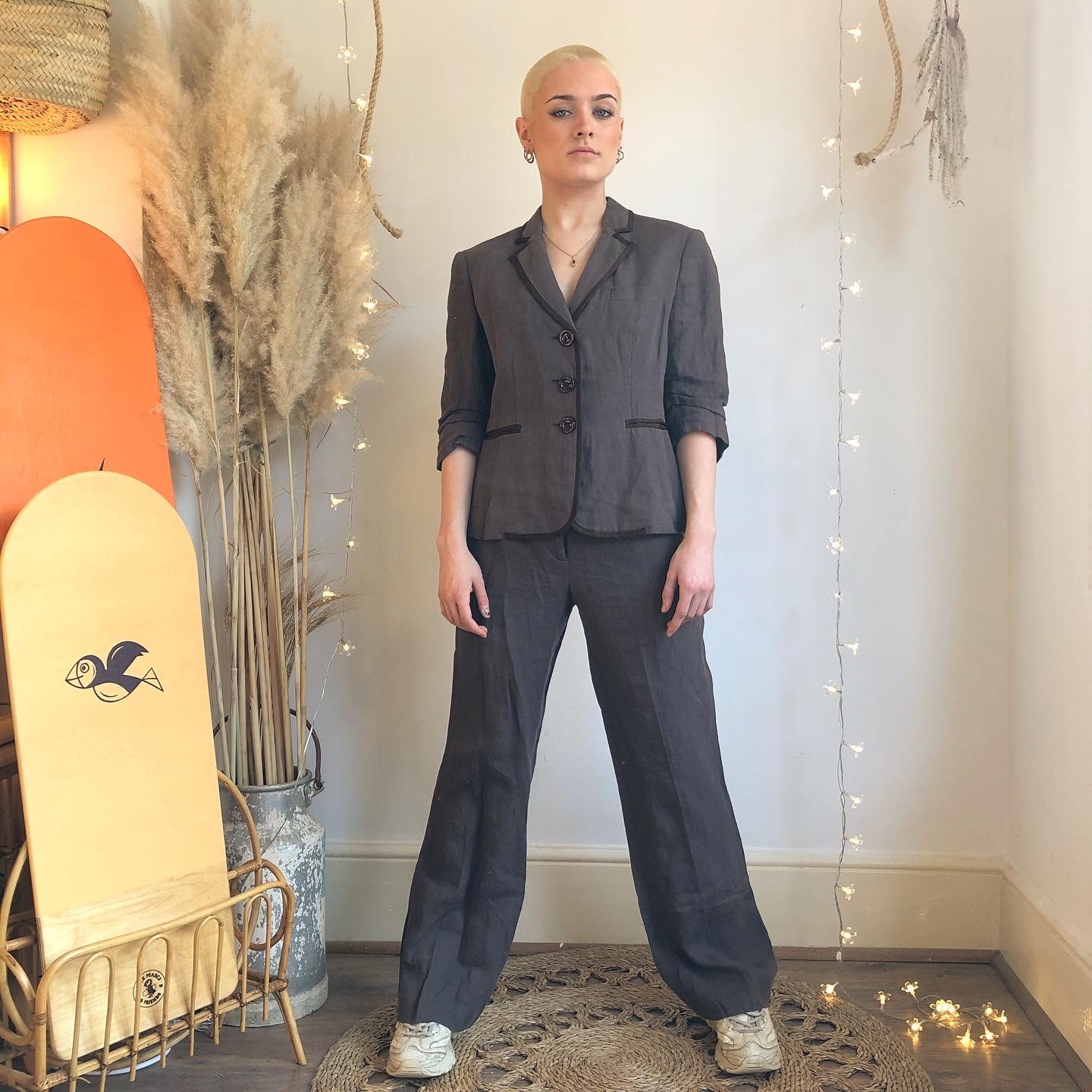 90s Moschino Cheap and Chic brown Linen suit