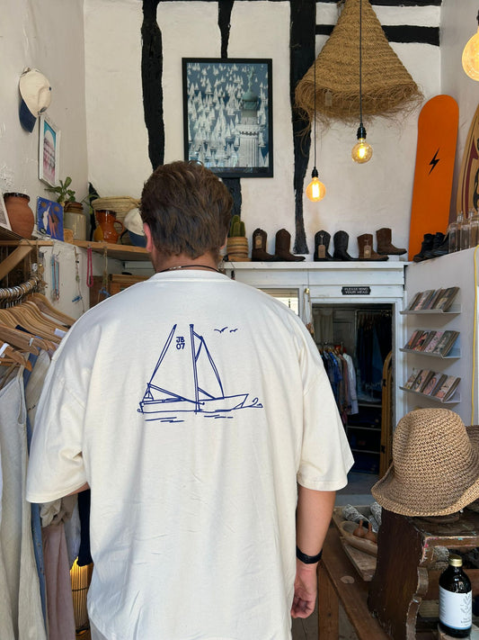 Organic Jolly Brown summer Salty Boat Boxy oversized T-shirt
