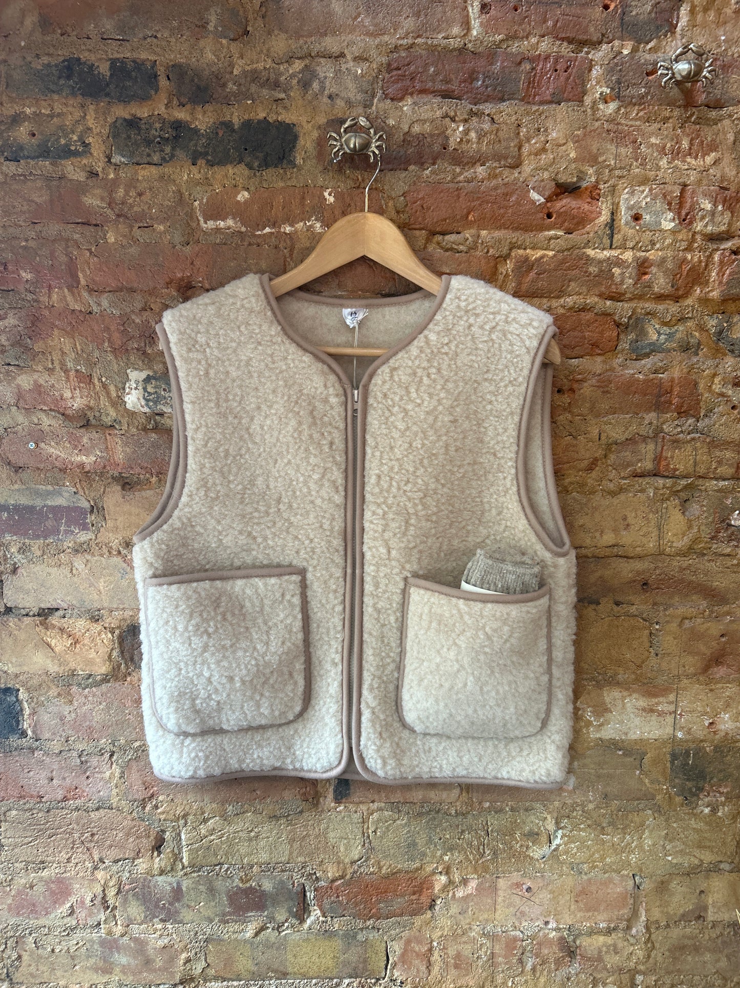 Artisan polish merino wool vest