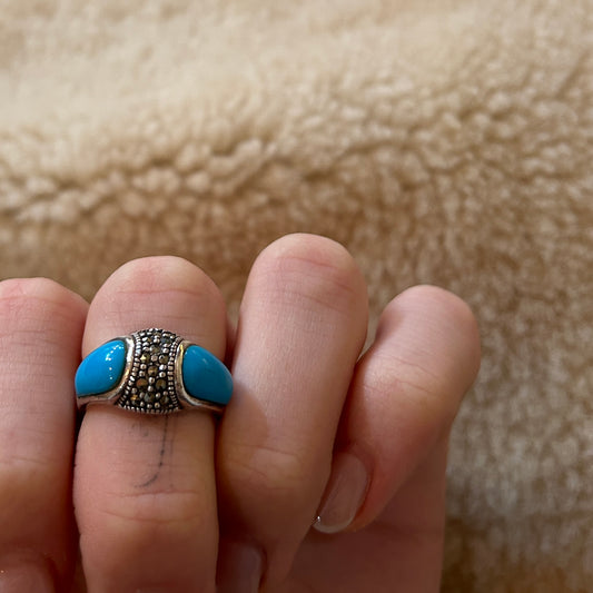 Turquoise and Marcasite Ring