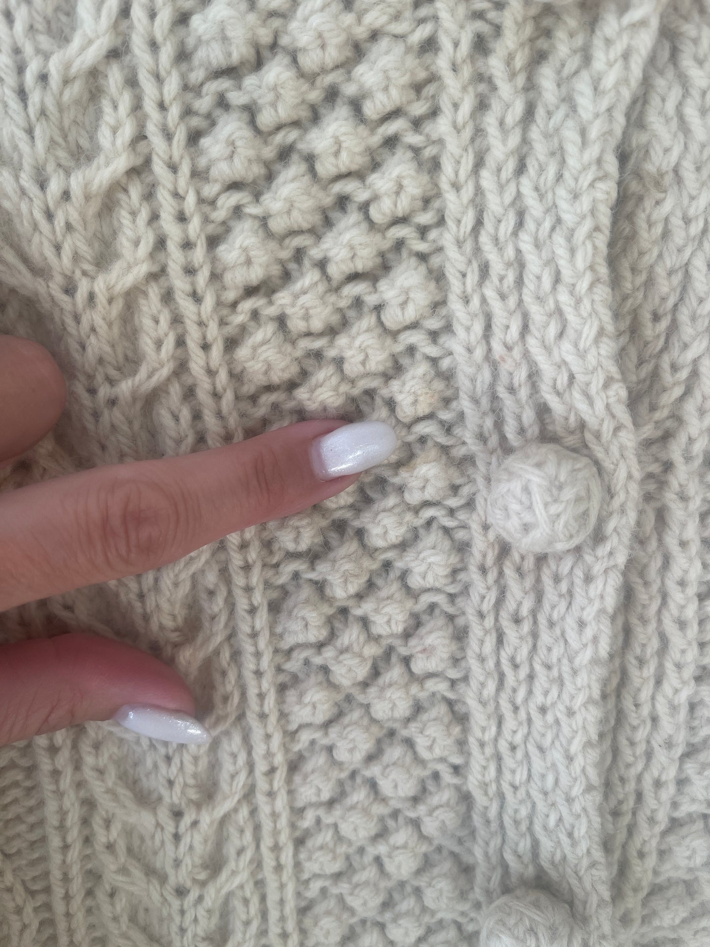Vintage Irish cottage Industries cable knit wool cardigan