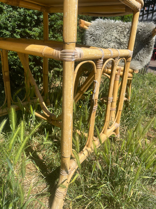1970s Bamboo Bistro table and chair set