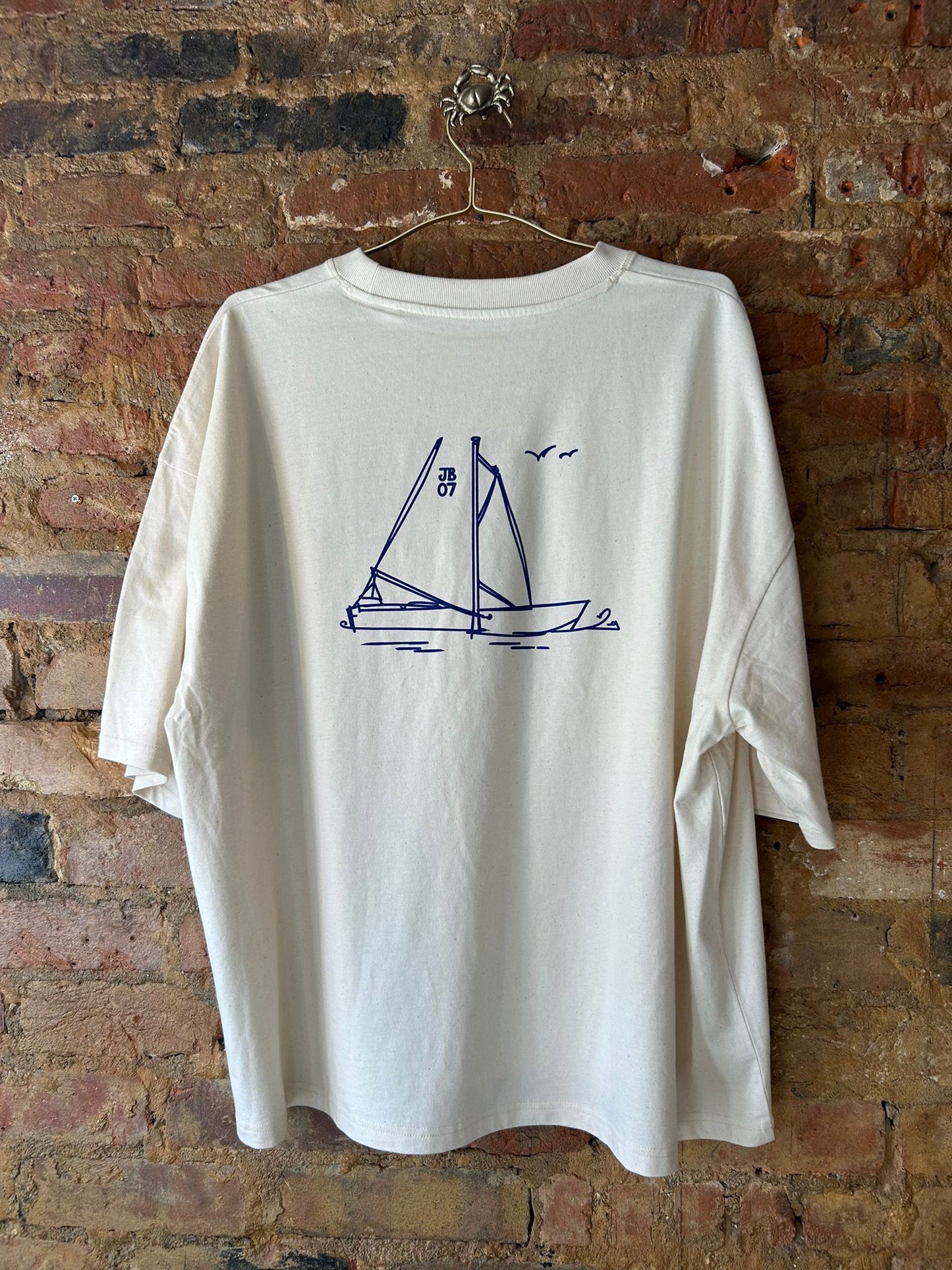 Organic Jolly Brown summer Salty Boat Boxy oversized T-shirt
