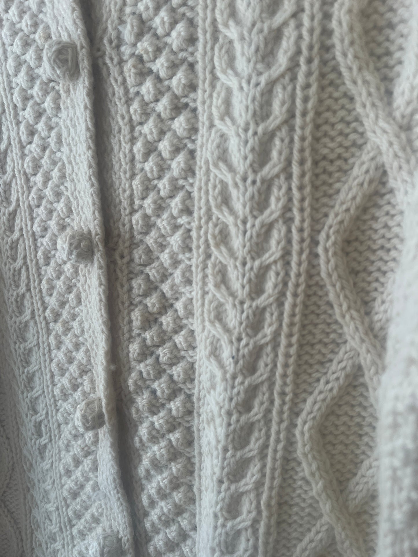 Vintage Irish cottage Industries cable knit wool cardigan