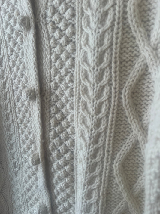 Vintage Irish cottage Industries cable knit wool cardigan