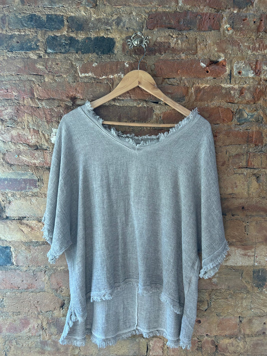 Brown linen T-shirt