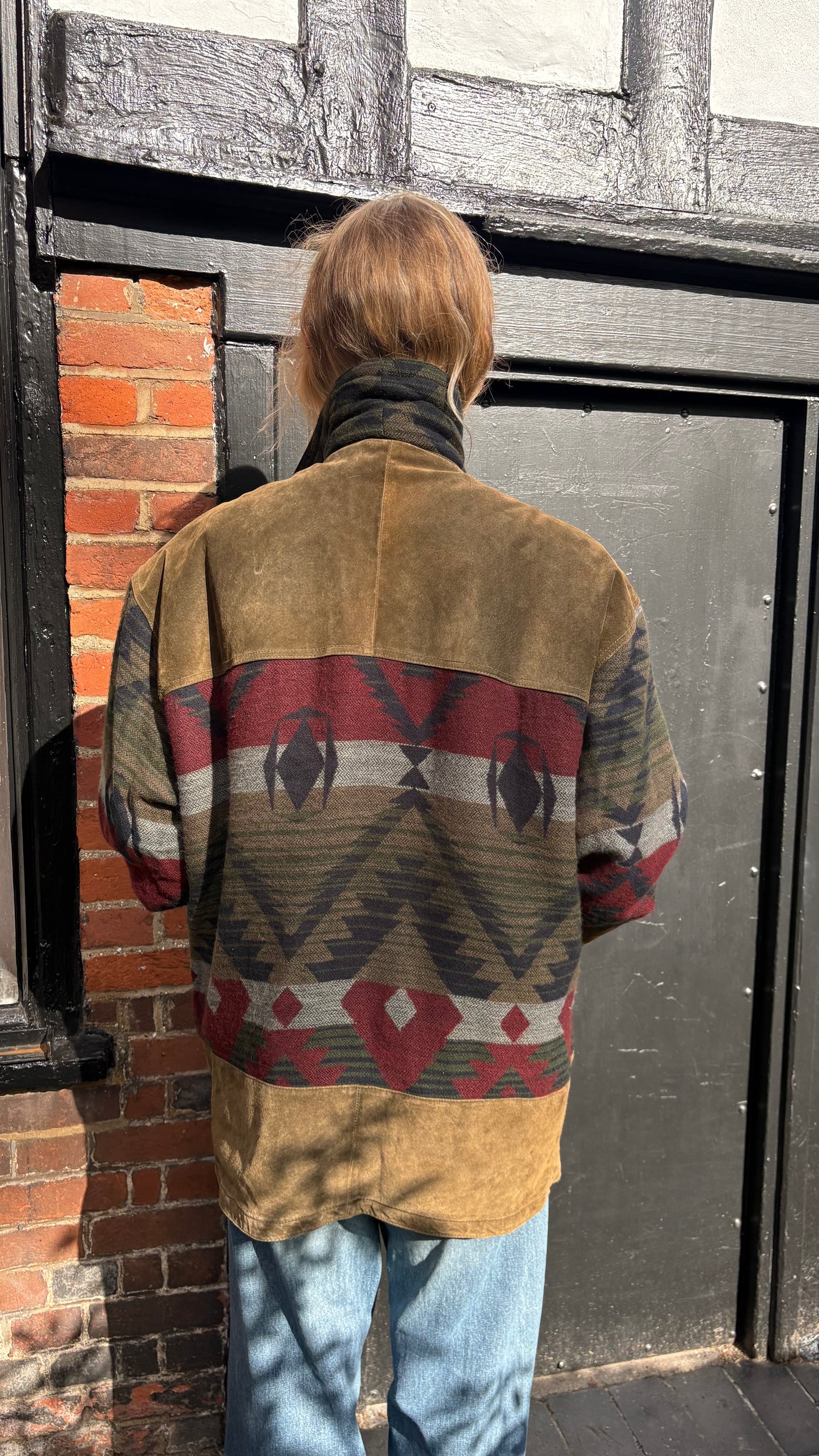 Vintage Suede Aztec Coat