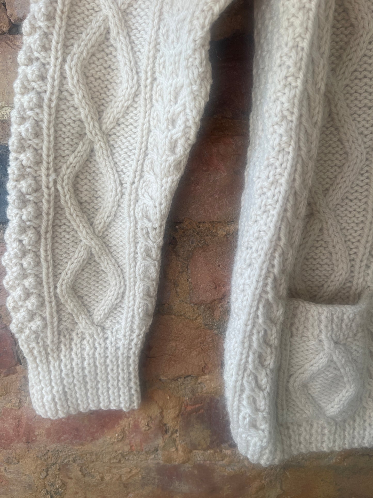 Vintage Irish cottage Industries cable knit wool cardigan