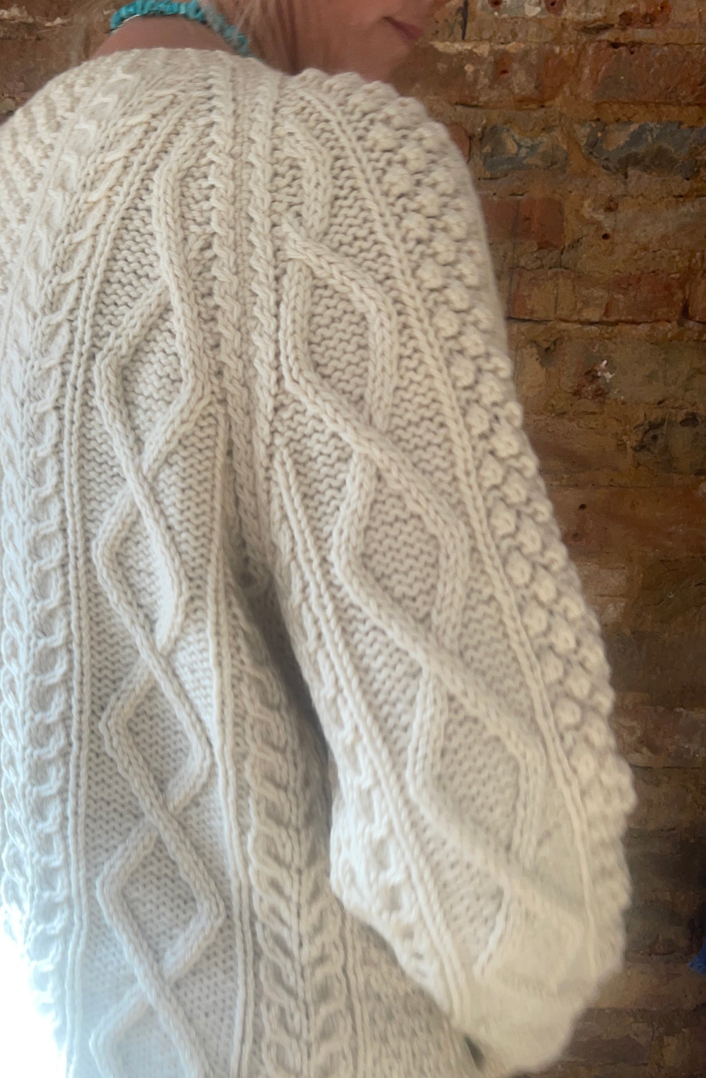 Vintage Irish cottage Industries cable knit wool cardigan