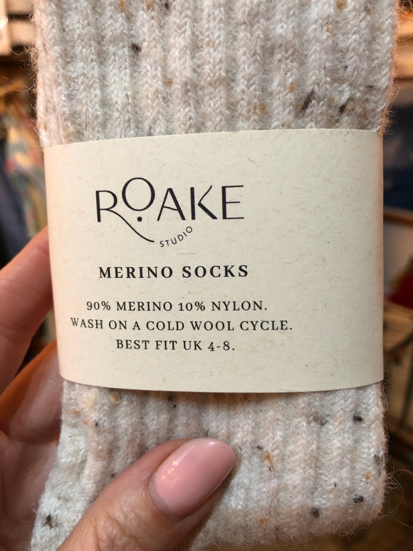 Roake Studio Merino fleck socks
