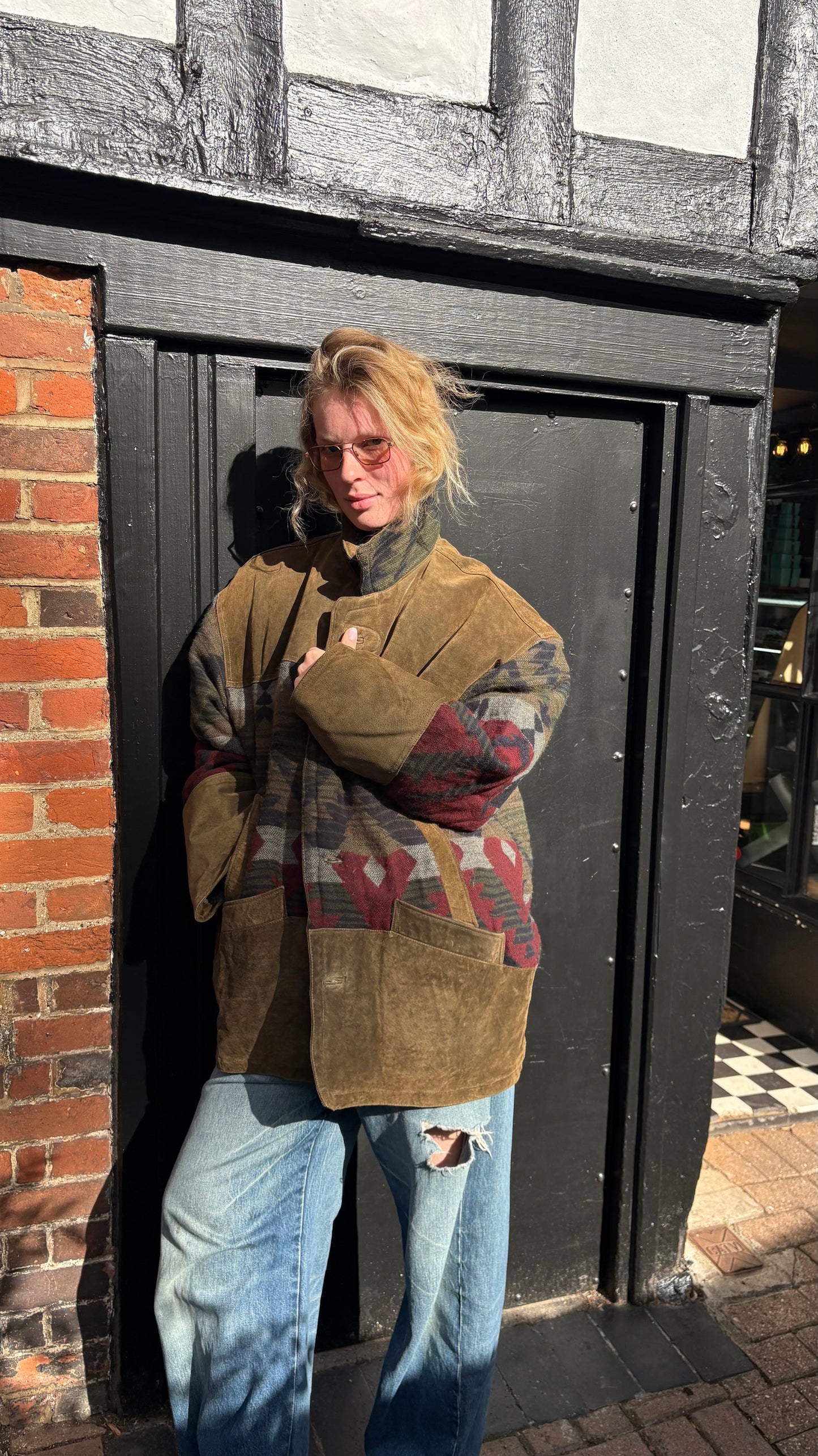 Vintage Suede Aztec Coat
