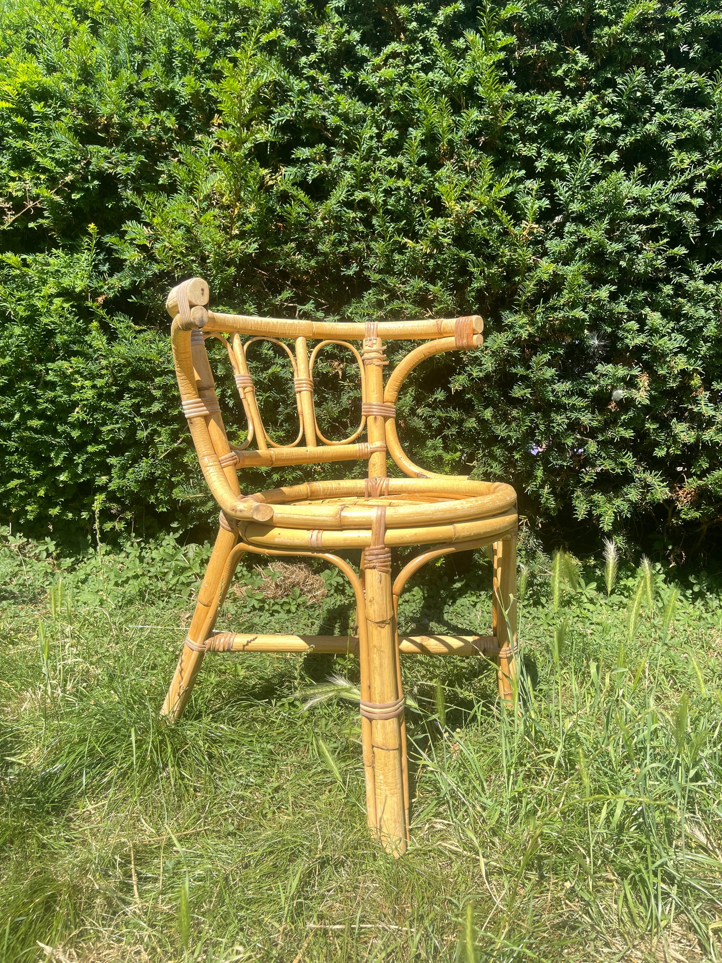 1970s Bamboo Bistro table and chair set