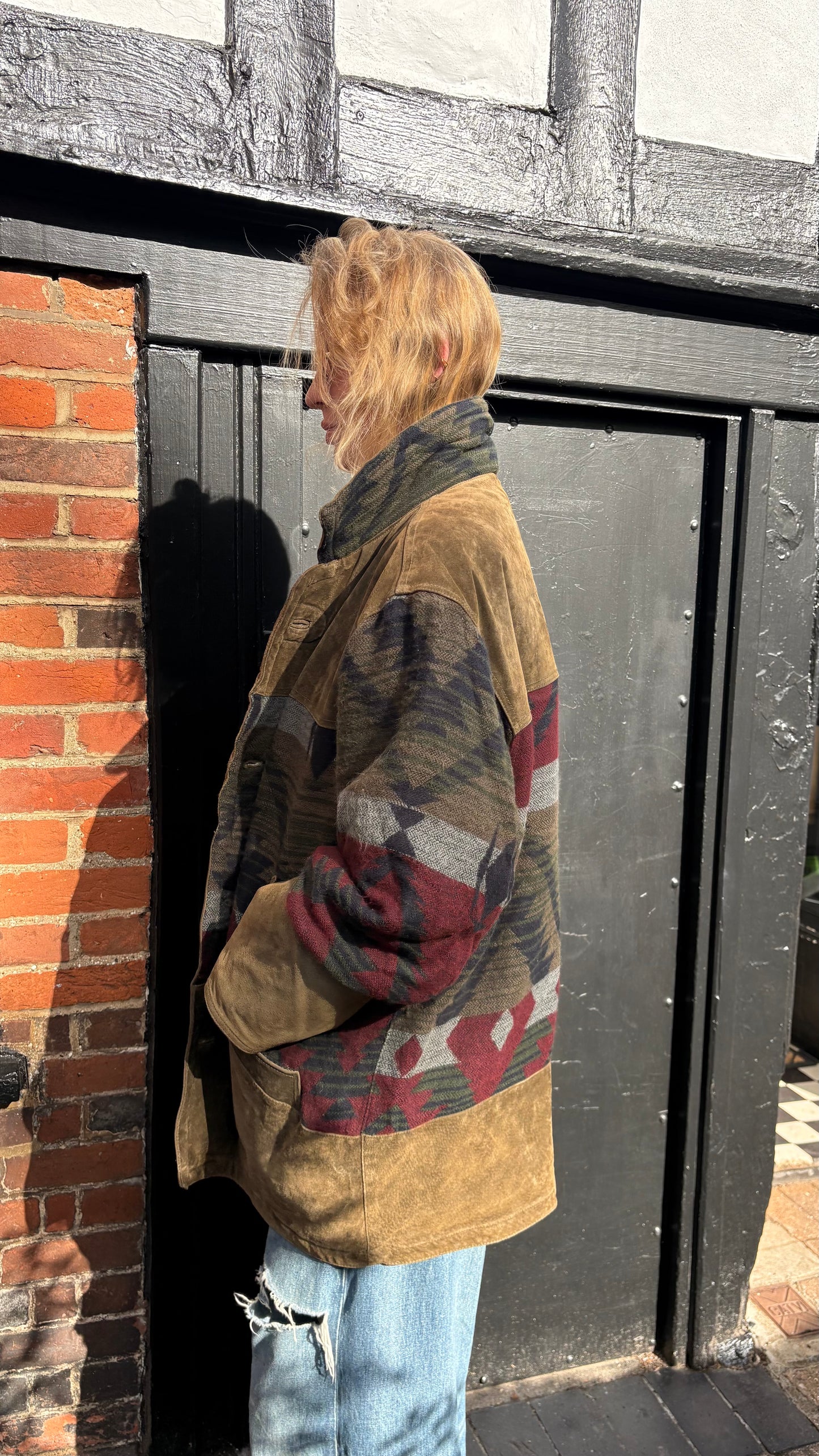 Vintage Suede Aztec Coat
