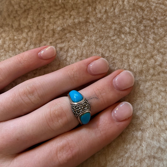 Turquoise and Marcasite Ring