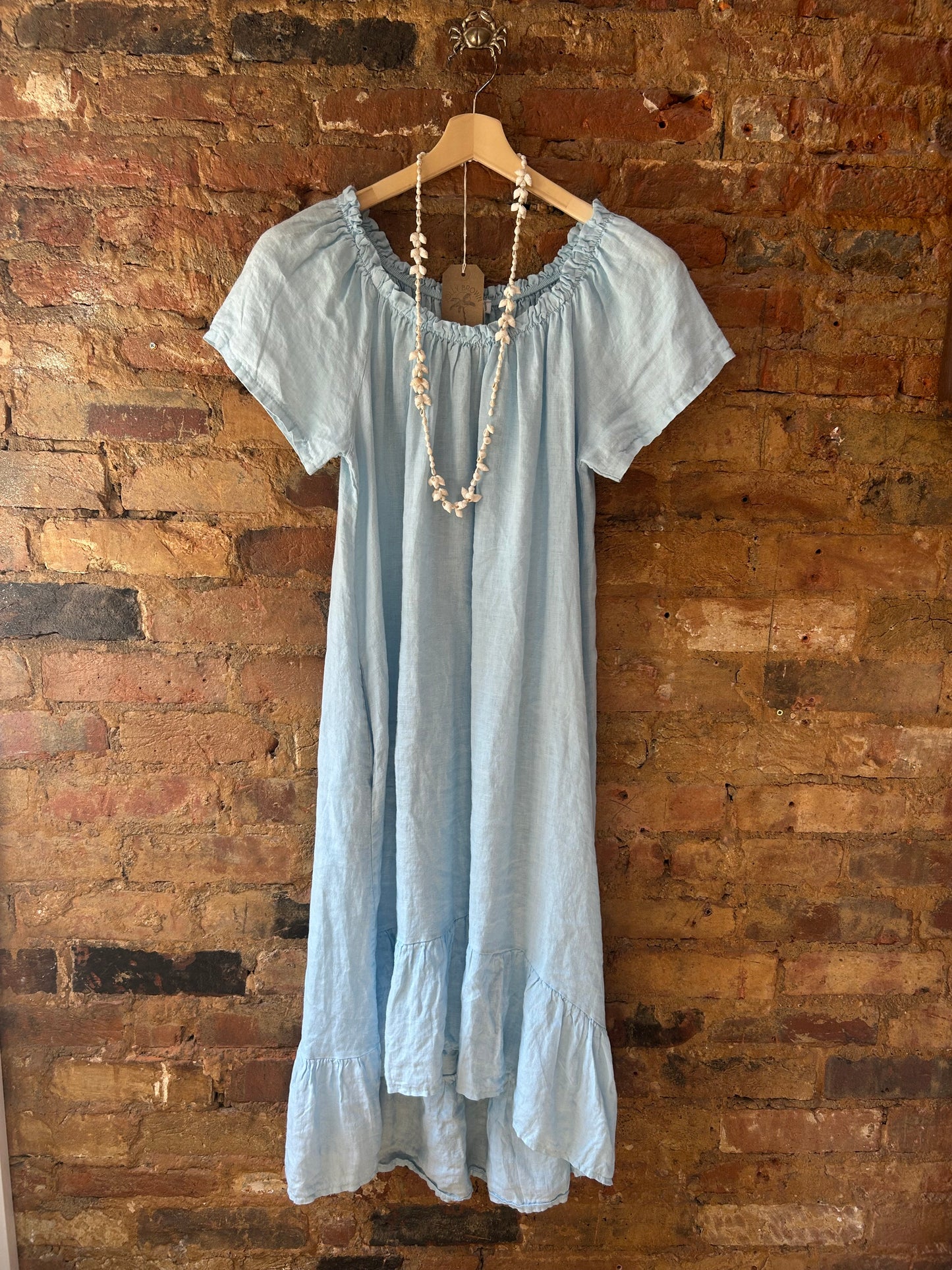 Light blue linen dress