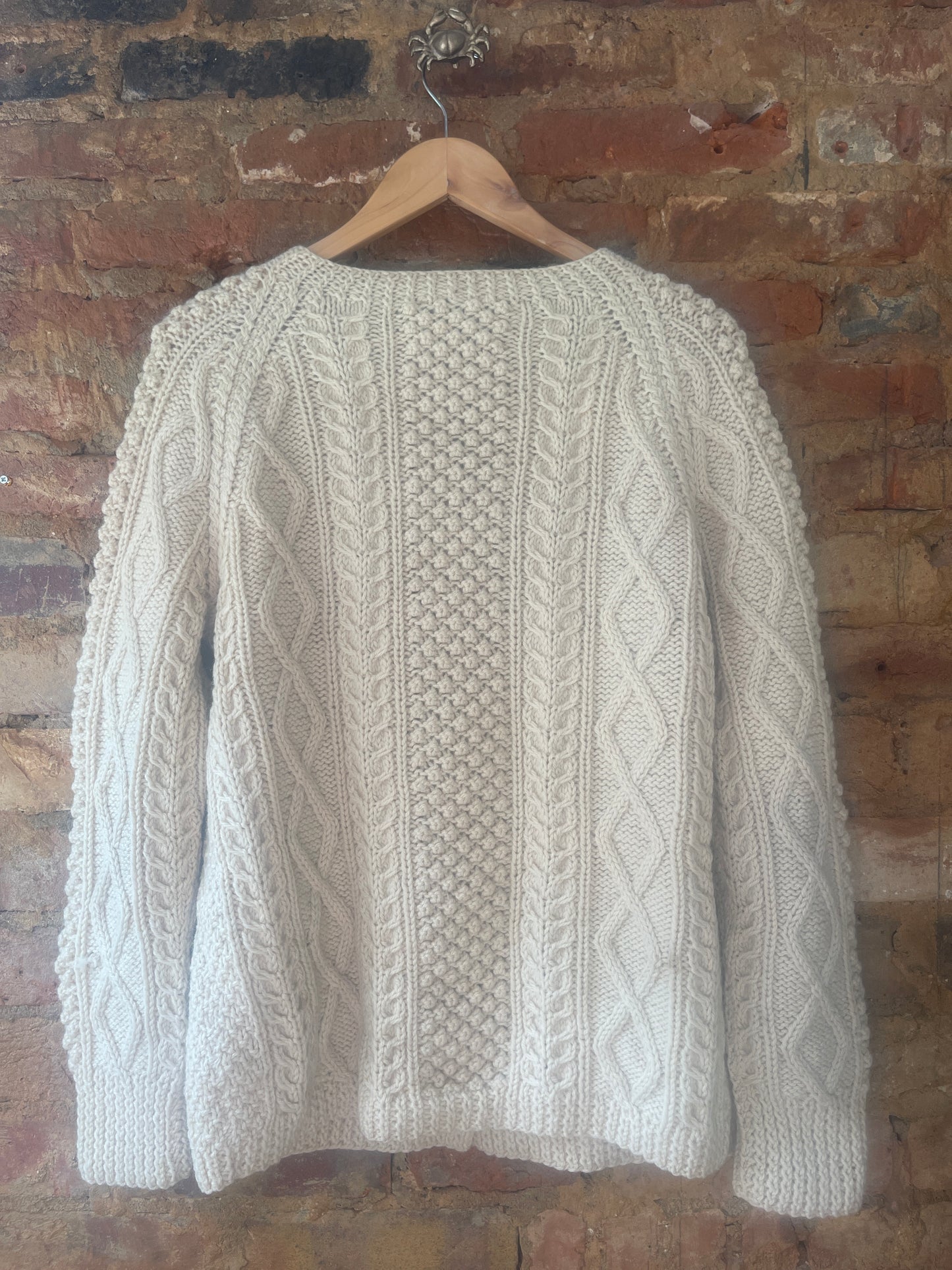 Vintage Irish cottage Industries cable knit wool cardigan