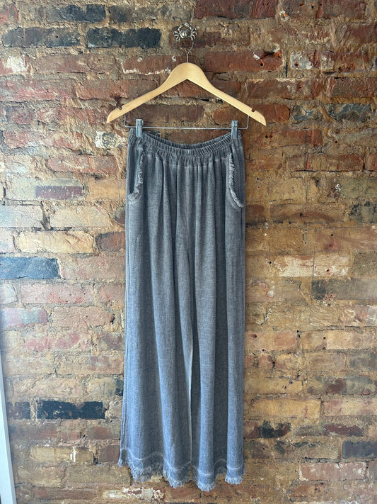 Darker blue linen trousers