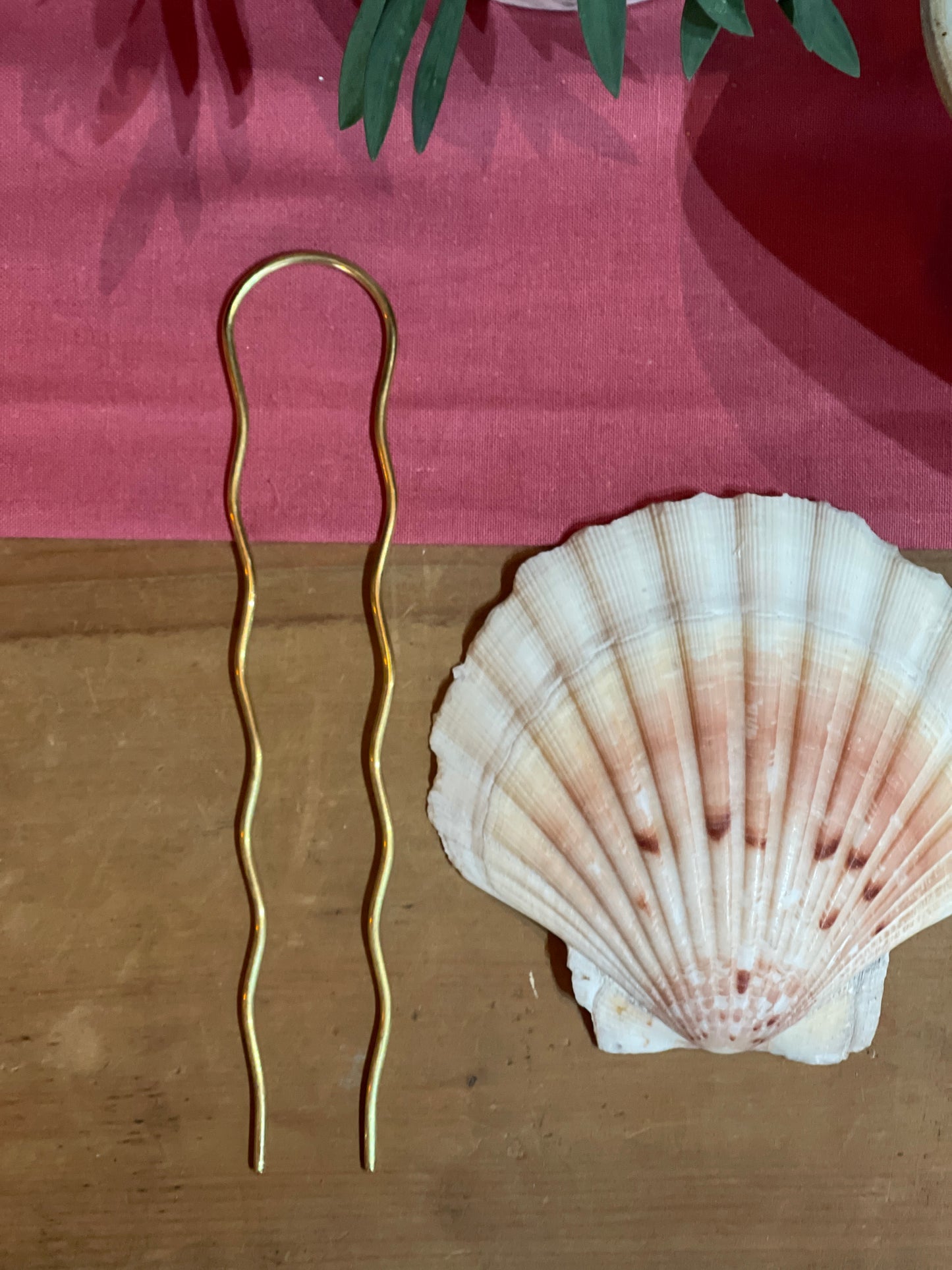Roake Studio Brass wavy Hairpin