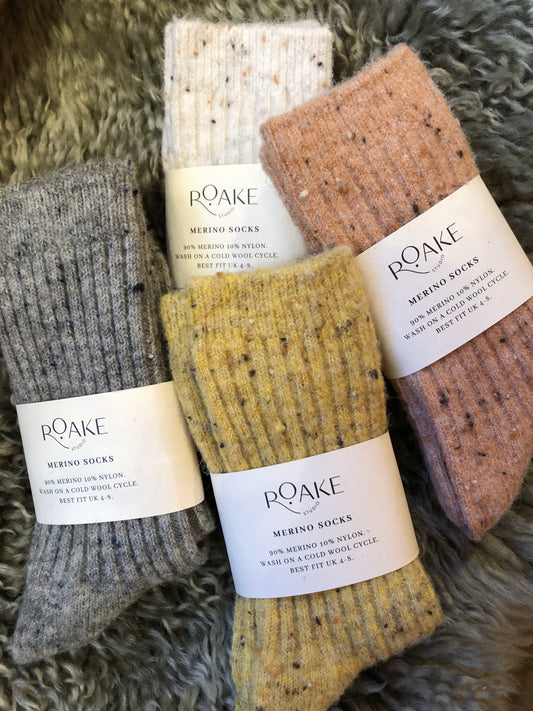 Roake Studio Merino fleck socks