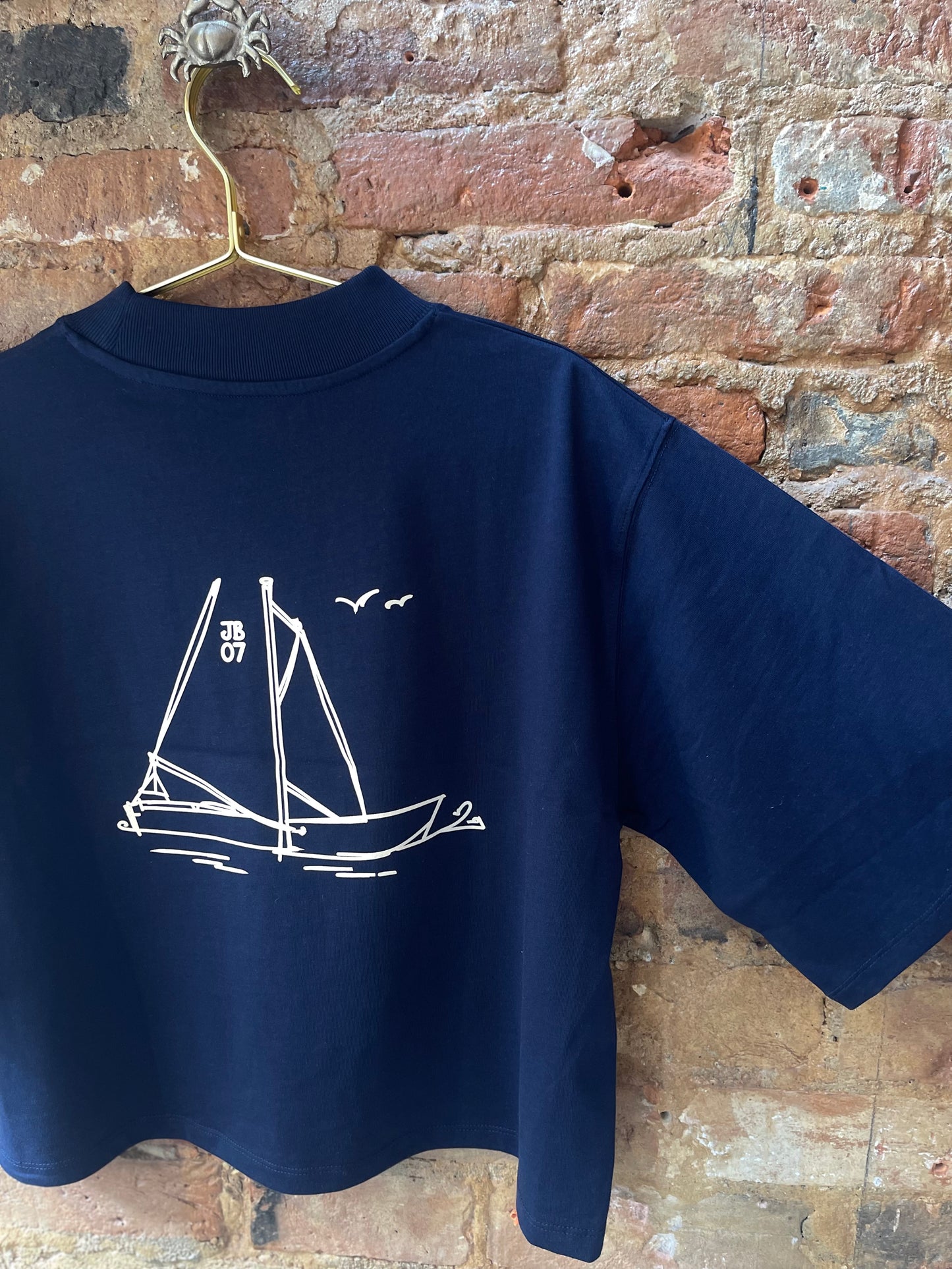 Organic Jolly Brown summer Salty Boat Boxy oversized T-shirt