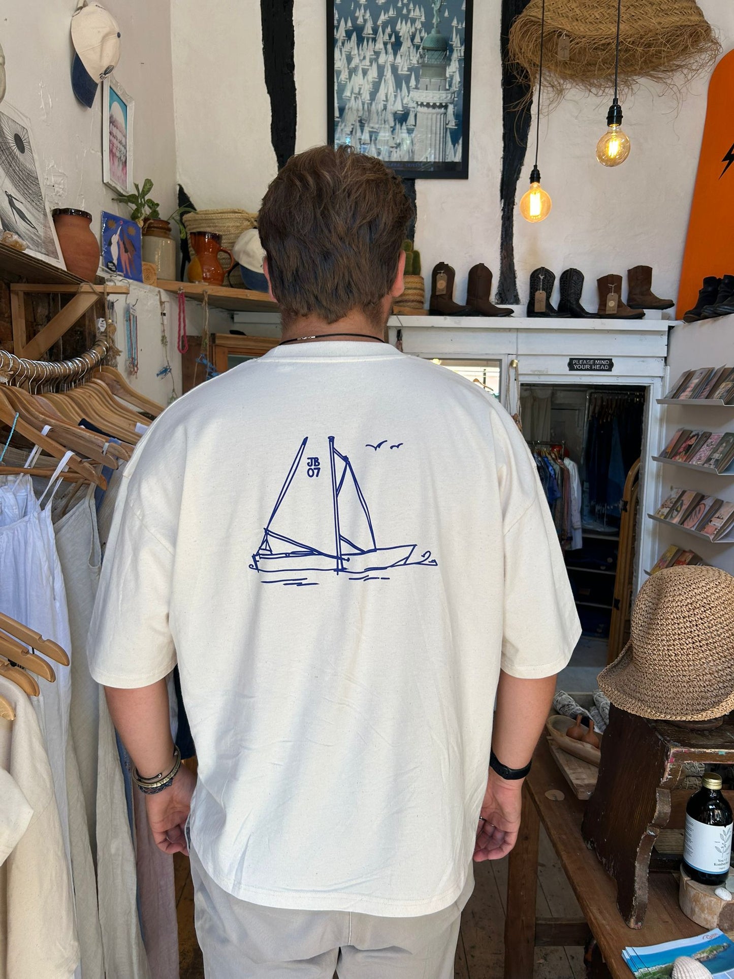 Organic Jolly Brown summer Salty Boat Boxy oversized T-shirt