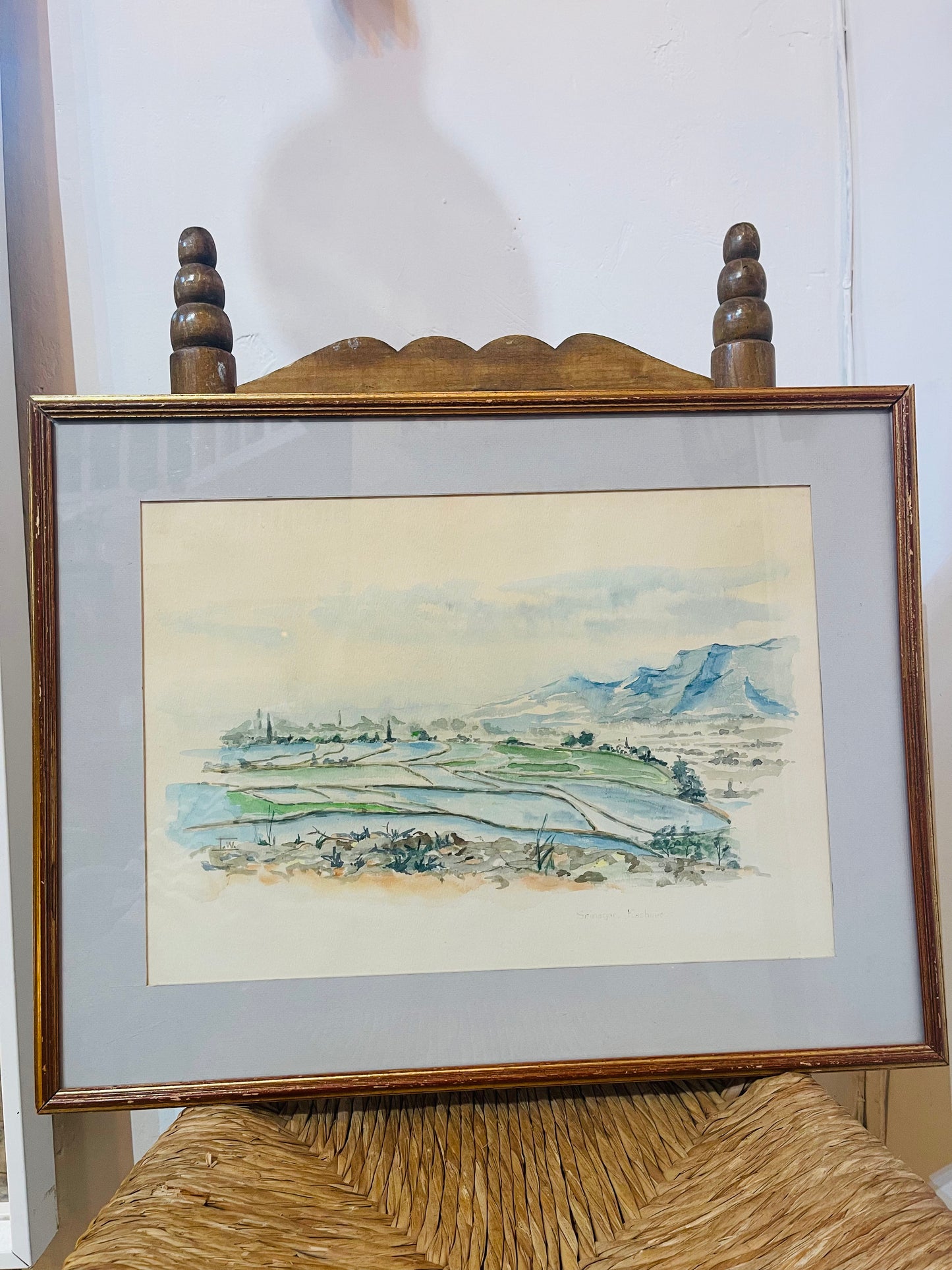Original vintage watercolour of Kashmir
