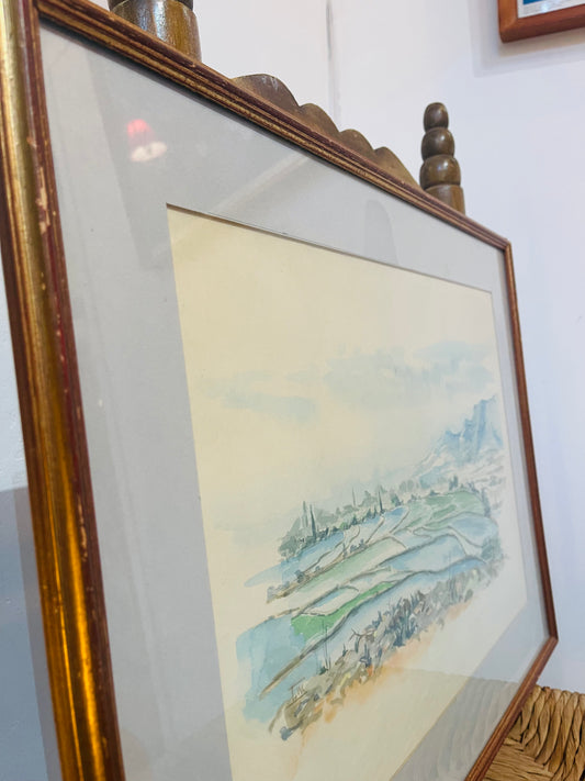 Original vintage watercolour of Kashmir