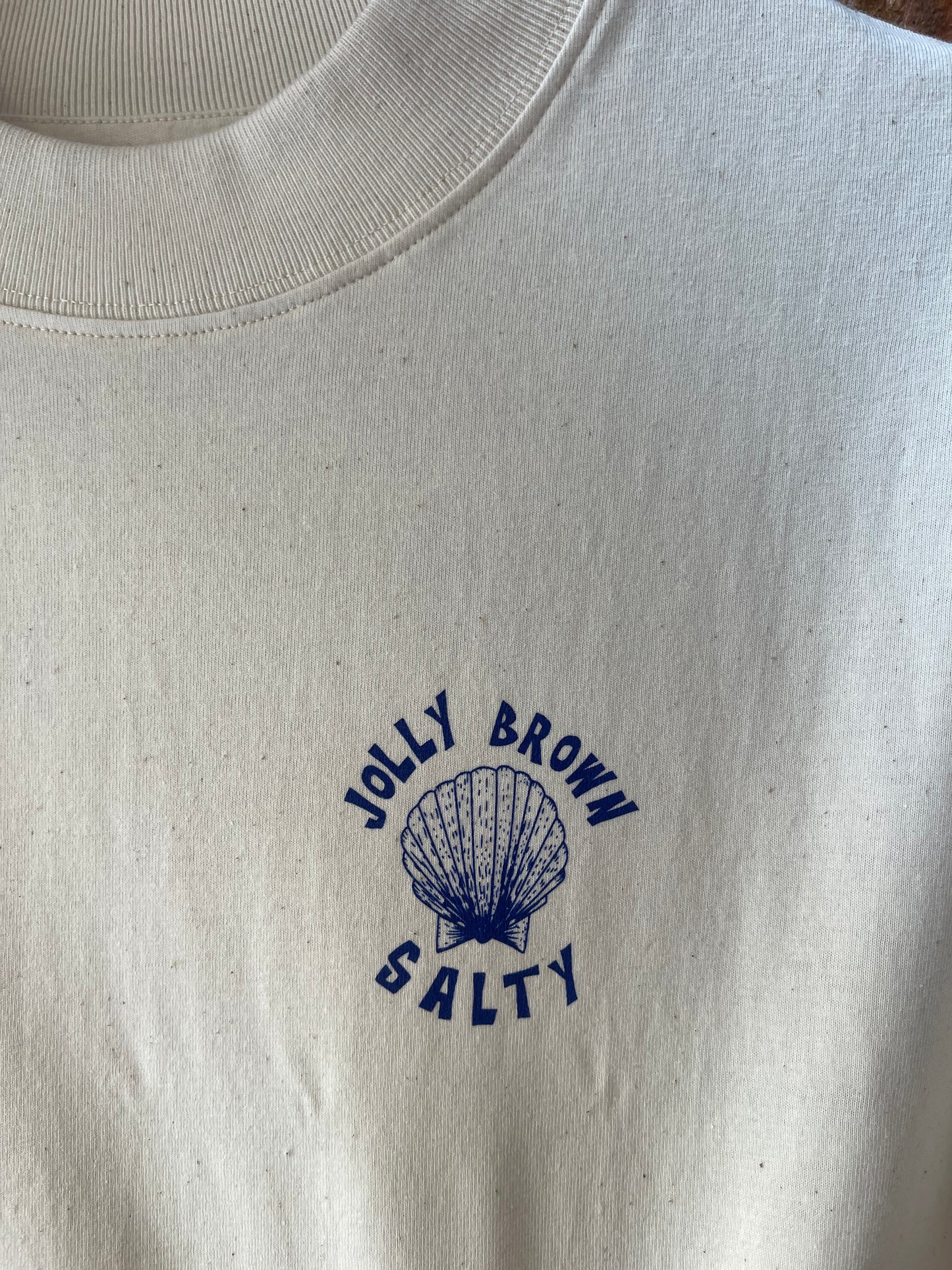 Organic Jolly Brown summer Salty Boat Boxy crop T-shirt