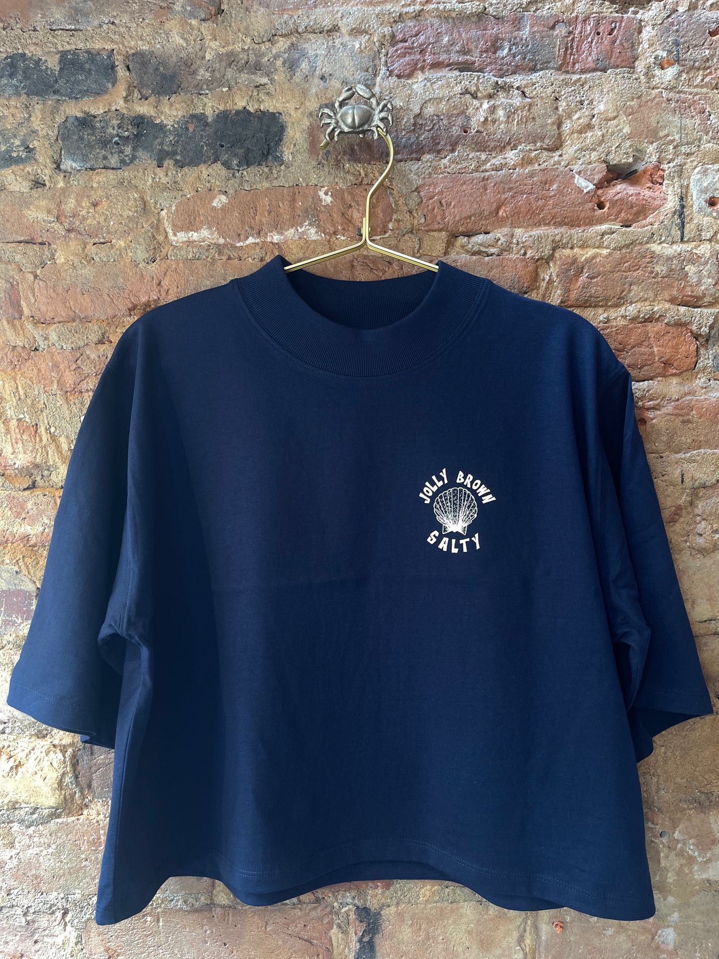 Organic Jolly Brown summer Salty Boat Boxy crop T-shirt