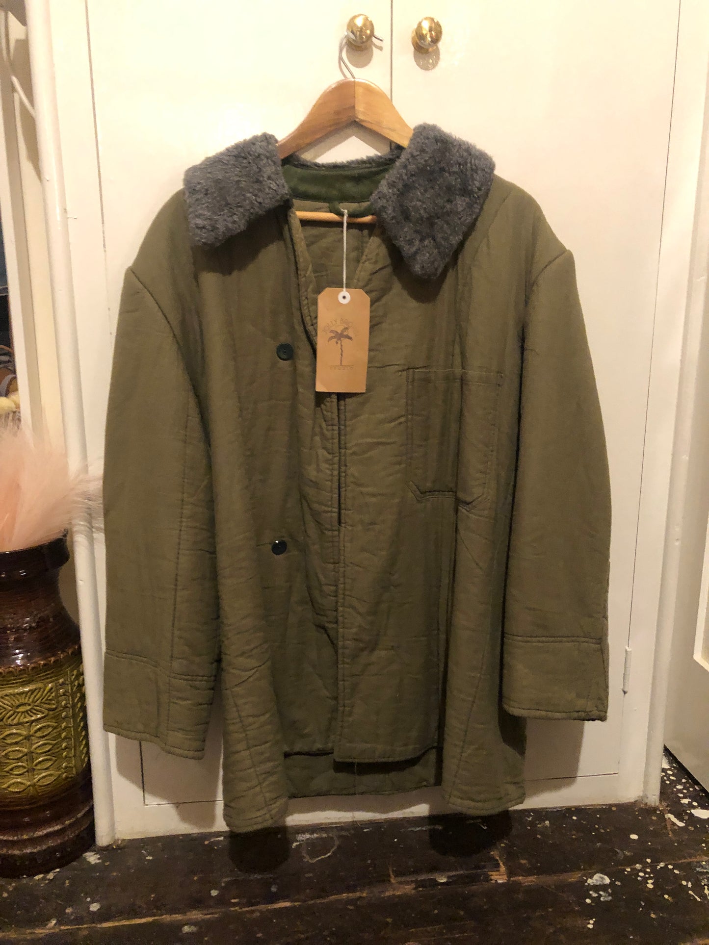 Quilted Khaki Army Coat