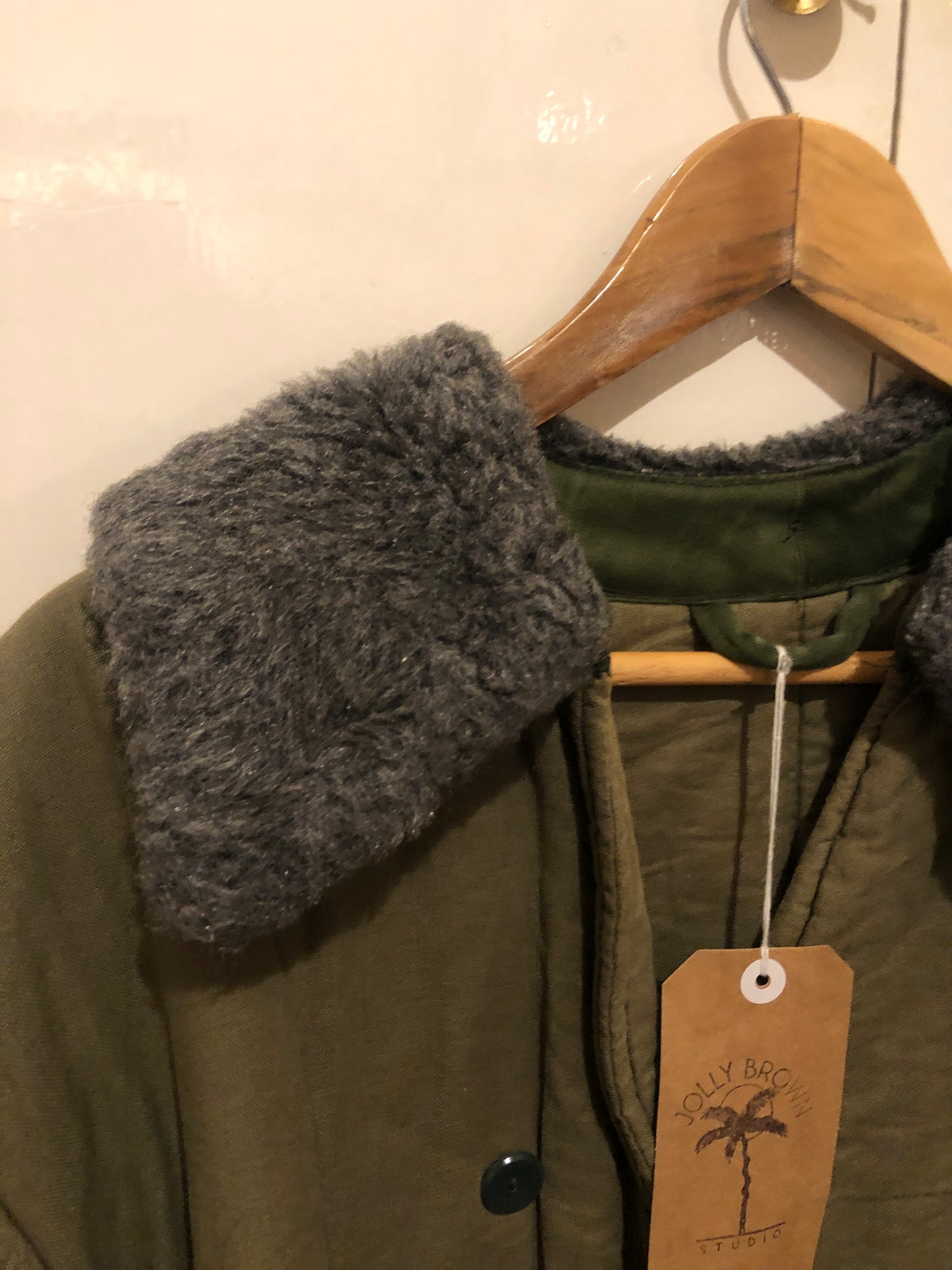 Quilted Khaki Army Coat