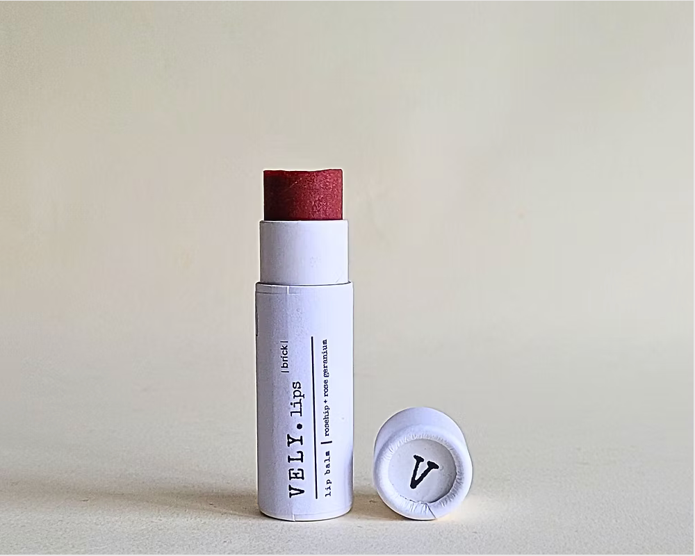 Rosehip and Rose Geranium Natural Vegan Tinted Lip Balm "Brick"