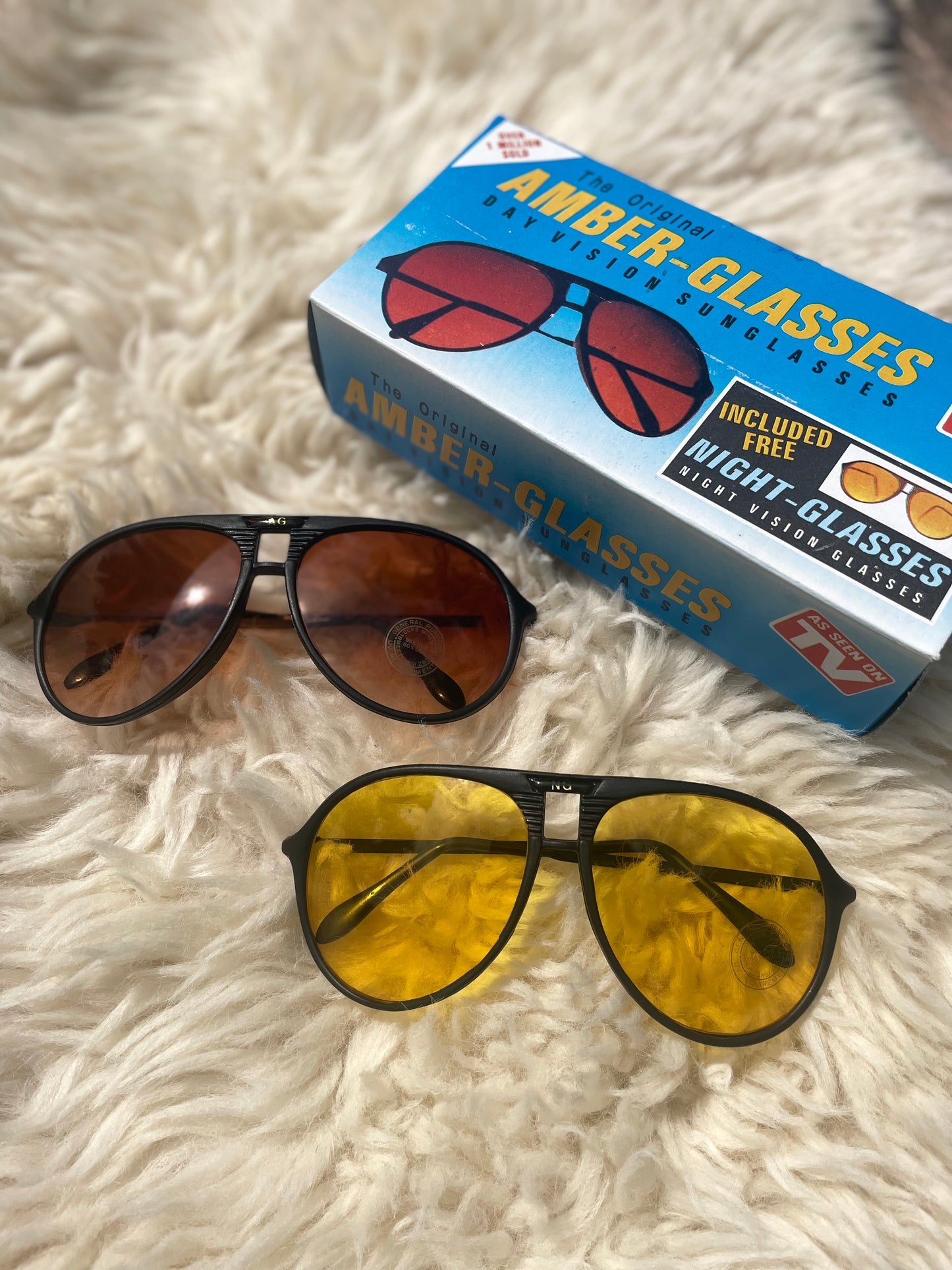 Rims deadstock 80s Amber & Yellow sunglasses