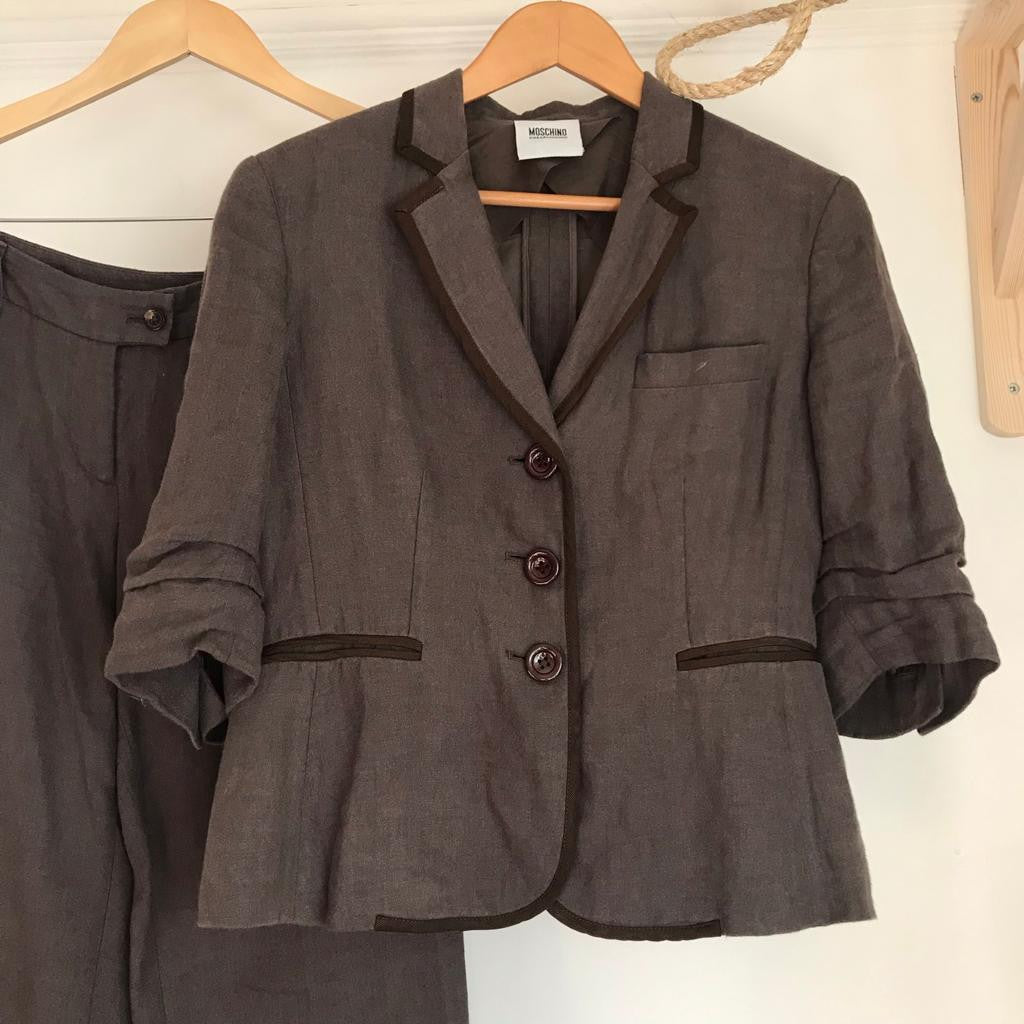 90s Moschino Cheap and Chic brown Linen suit