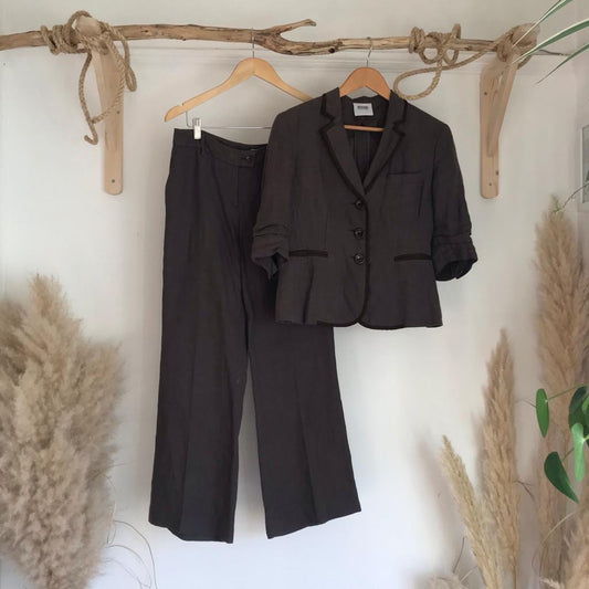90s Moschino Cheap and Chic brown Linen suit