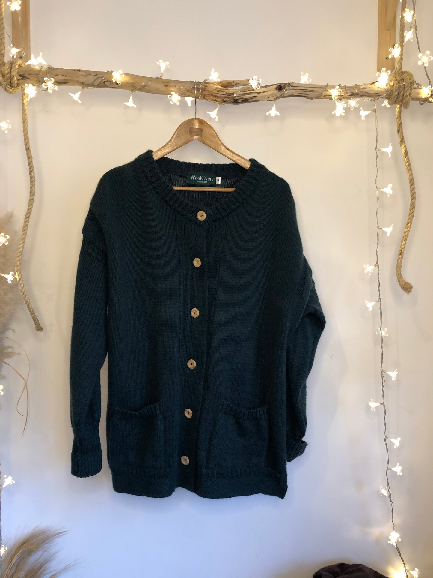 Emerald Green large vintage Cardigan WITH POCKETS! I’m