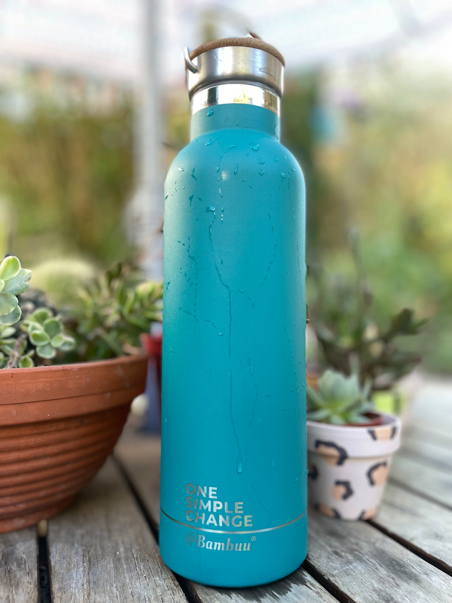 Bambuu Brush hot/cold Vaccum Flask in Turquoise