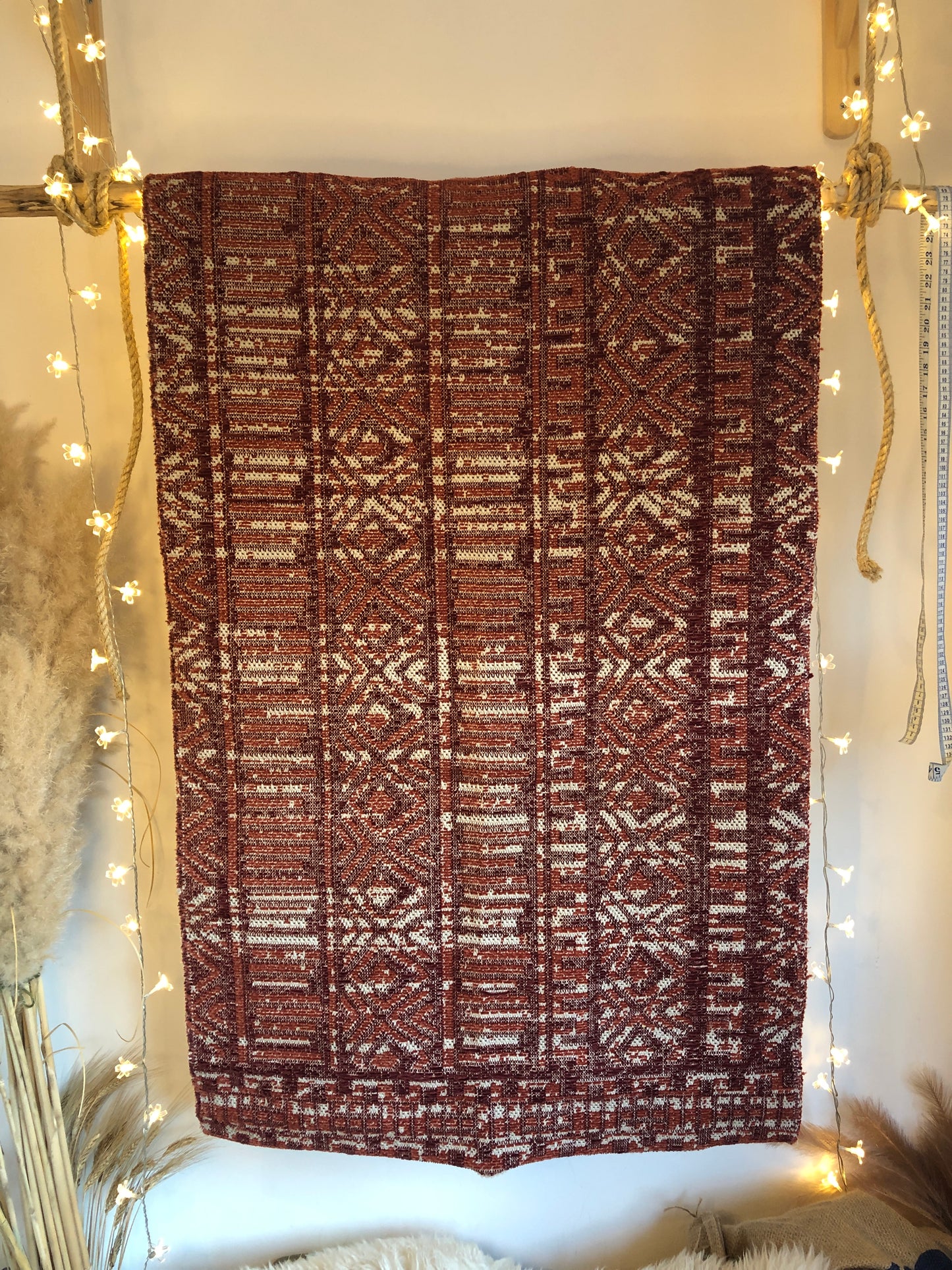 Reversible wool bohemian wall hanging rug