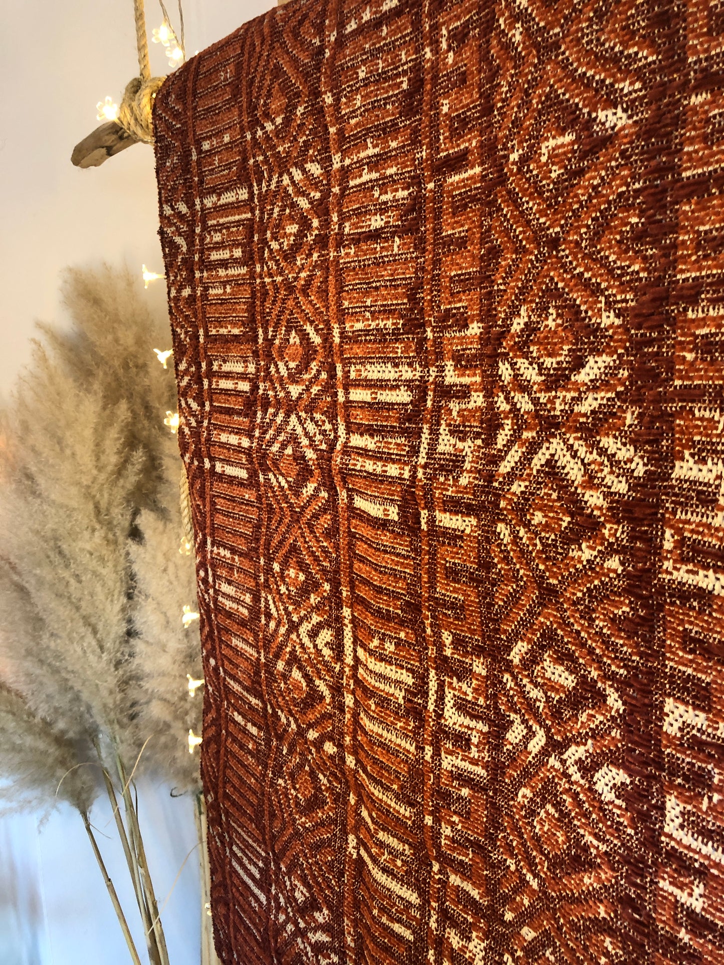 Reversible wool bohemian wall hanging rug